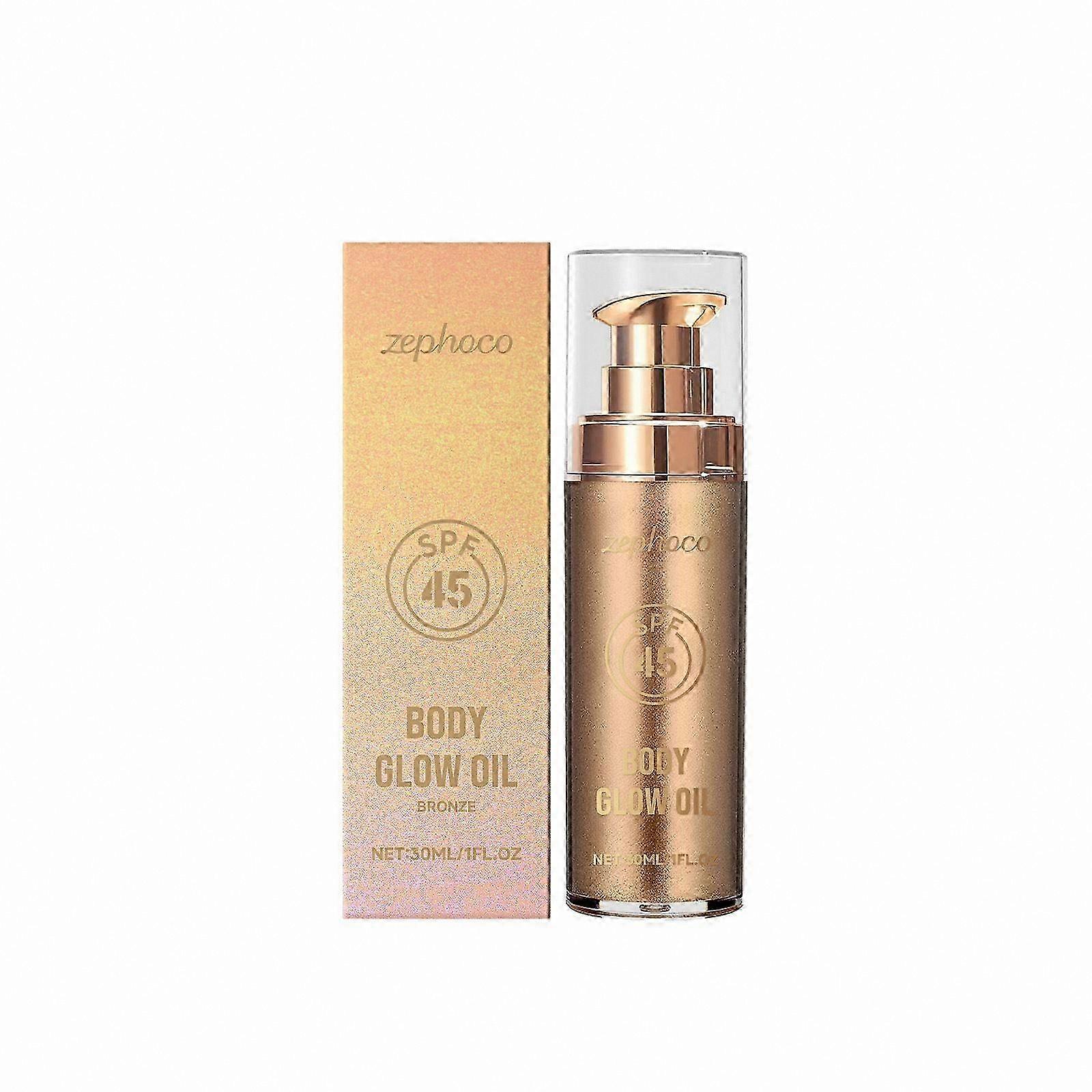 Shimmering Body Oil for Glow - Non-Sticky, Waterproof Highlighter with Luminous Finish