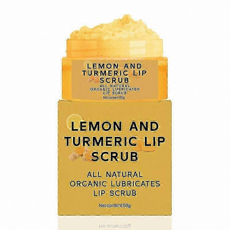 Exfoliating Lip Scrub with Turmeric and Lemon for Dark Lips, Hydrating Sugar Scrub with Aloe Vera for Dry Lips Natural Care Solution