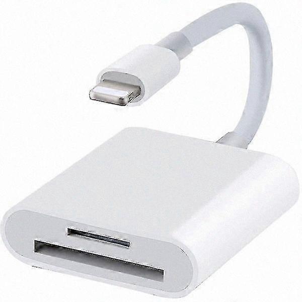 White SD Card Reader for iPhone with Lightning Connector