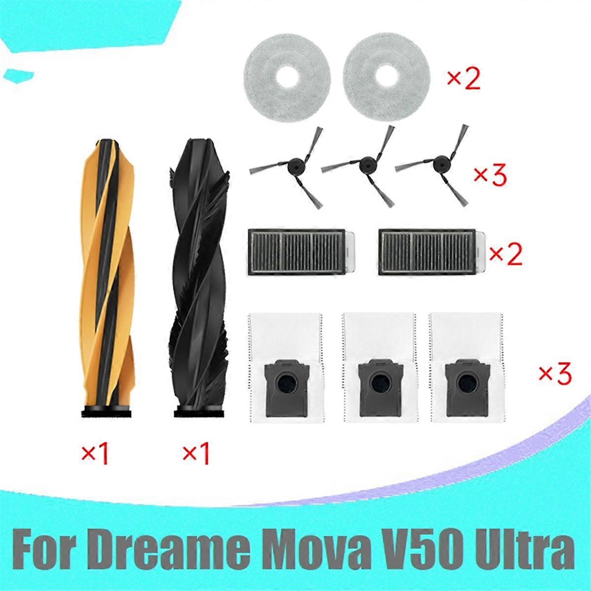 2Pcs Main Roller Vacuum Parts For V50 Side Brush