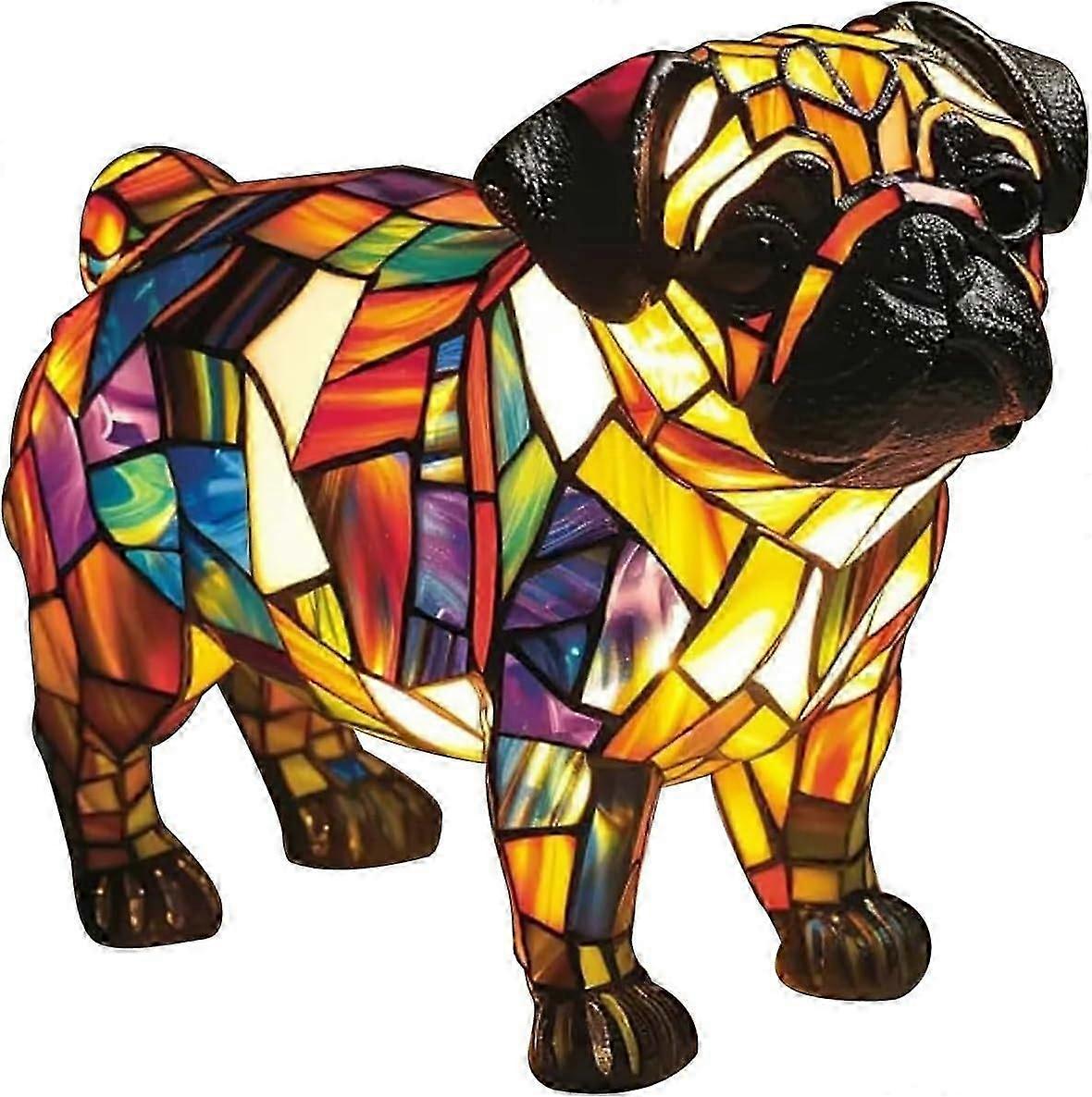 Lumini Pug Lumini Pug din rășină Seria Lumini de noapte artistice Lumini LED cu tematică drăguță pentru câini de companie cu atmosferă caldă Versiune plug-in