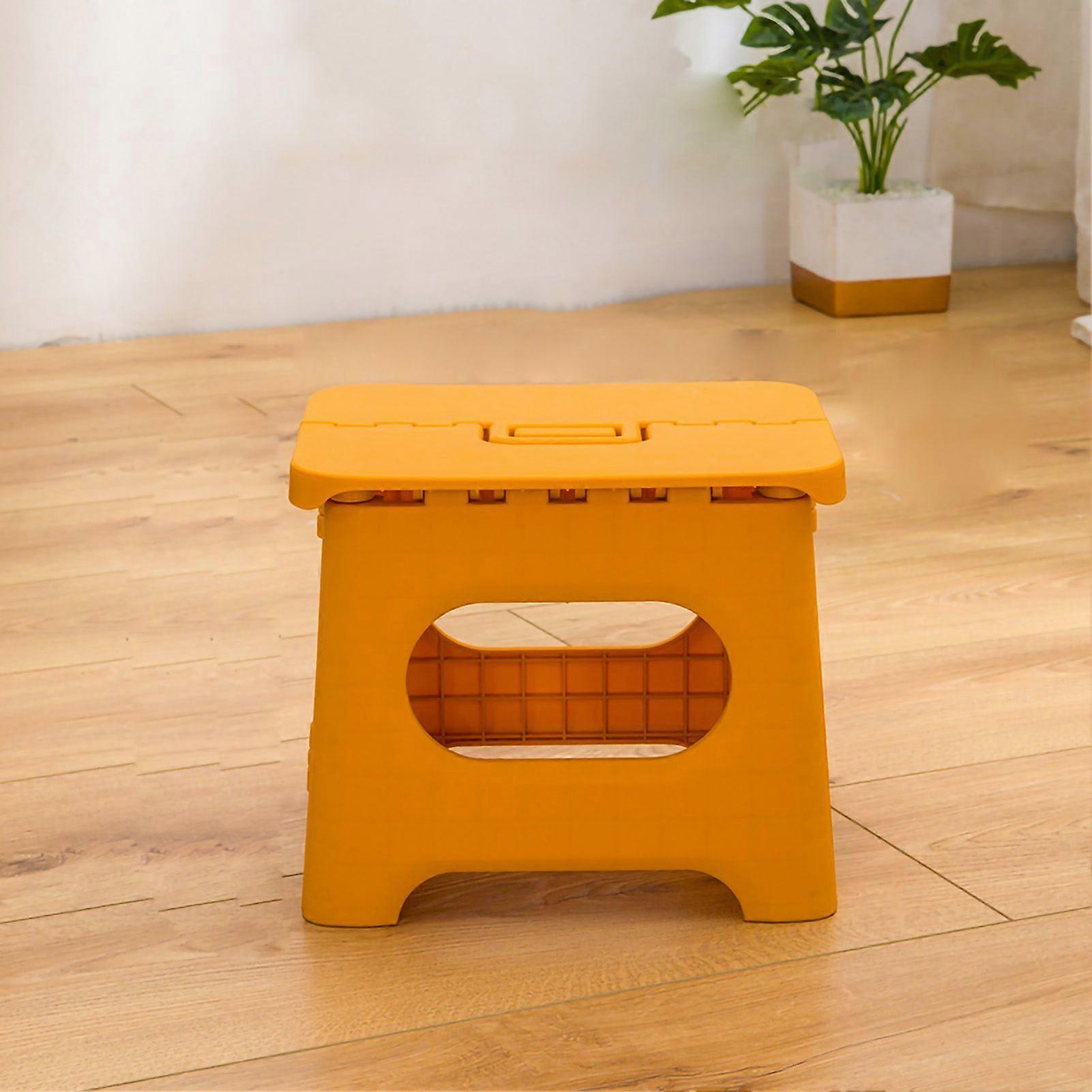 Folding Step Stool Portable Strong Space Saving Plastic Footstool for Adults and Kids Yellow