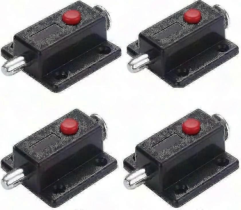 Automatic Spring Loaded Door Latch with Spring Button, Black (10pcs) - Easy Installation & Secure Locking