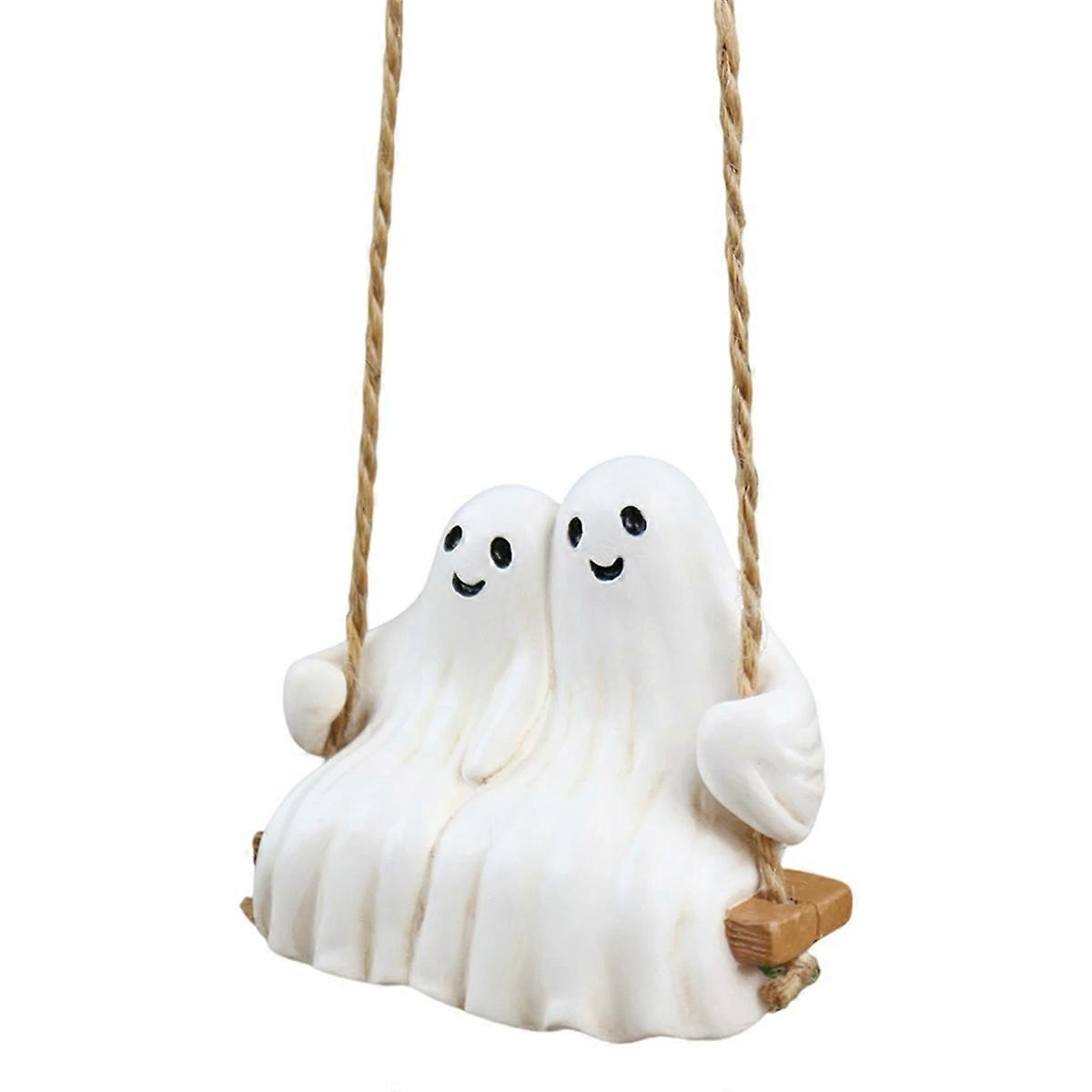 Halloween Ghost on A Tree Swing Venue Layout Props Ghost Pendant