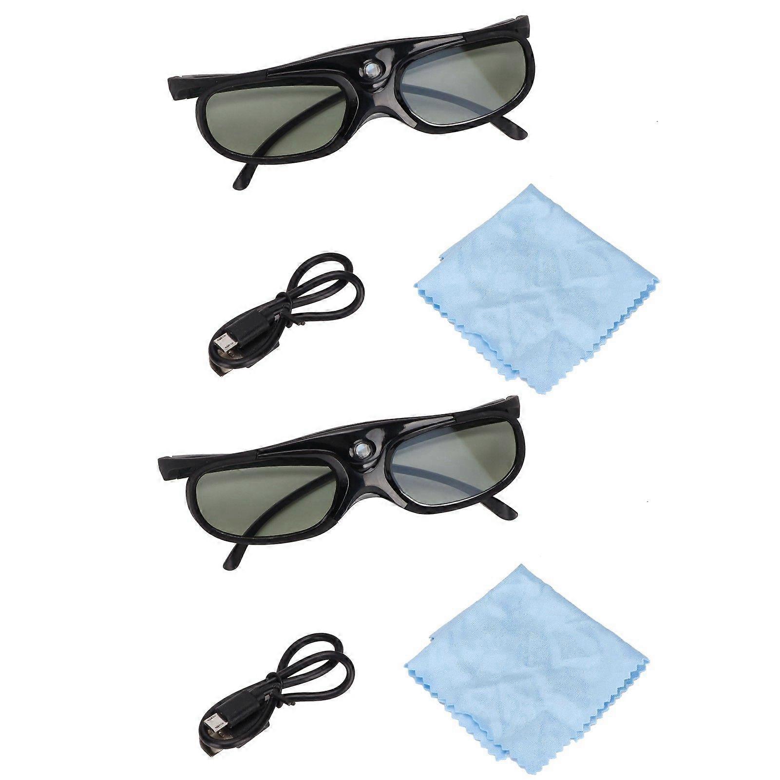 2Pcs 144Hz 3D Active Shutter Glasses DLP LinK LCD Lens 3D Glasses for 3D DLP Orojectors