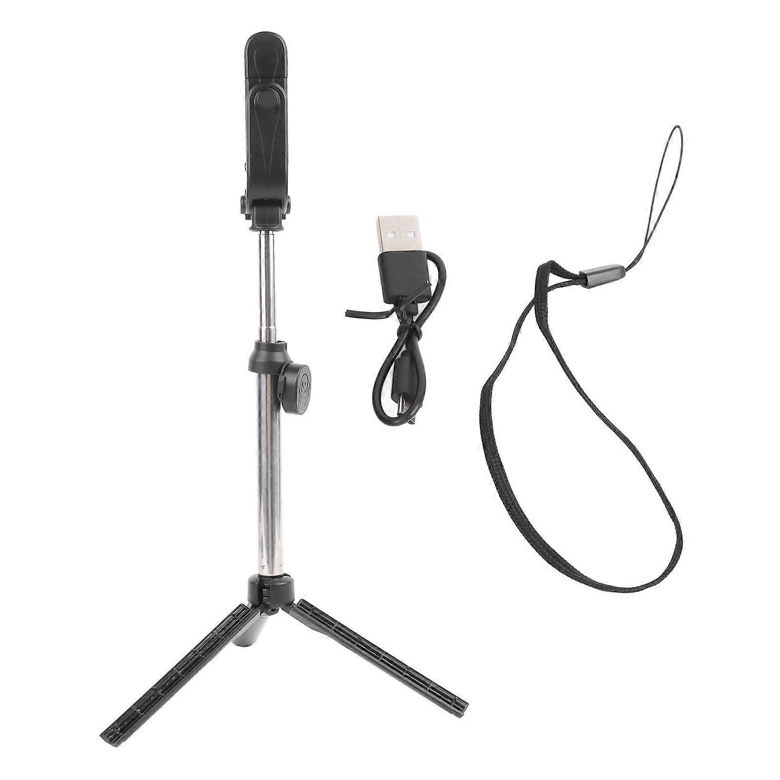 Mini Tripod Black ABS 360 Degrees Rotatable Adjustable Height Remote Control Vlogging Tripod for Phone Live Streaming