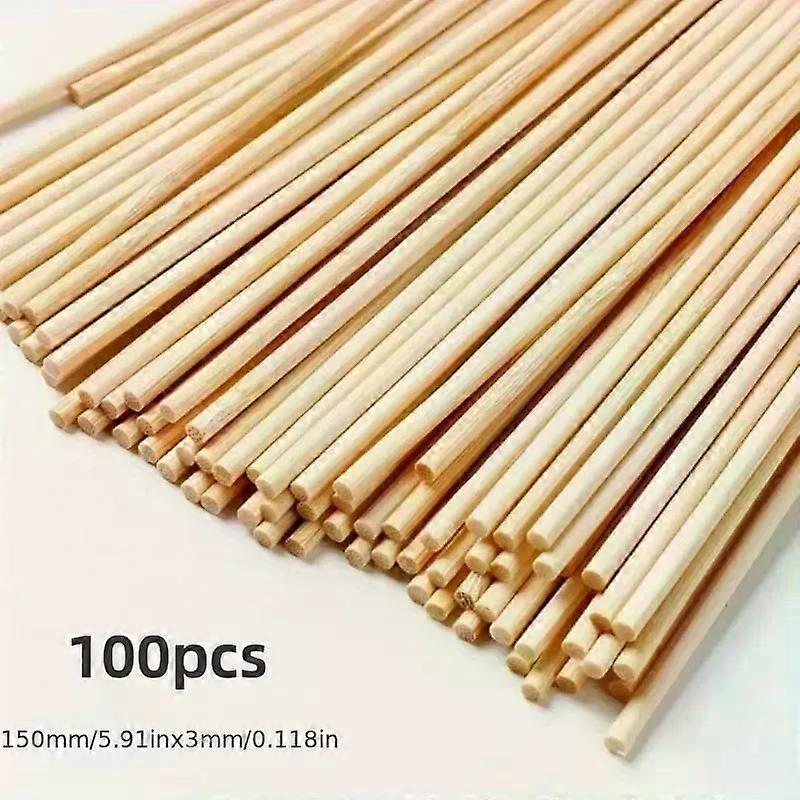 100Pcs Wooden Stick Round DIY Handmade Building Model Material Solid Wood Stick Small Easter Gift Woodworking Tools