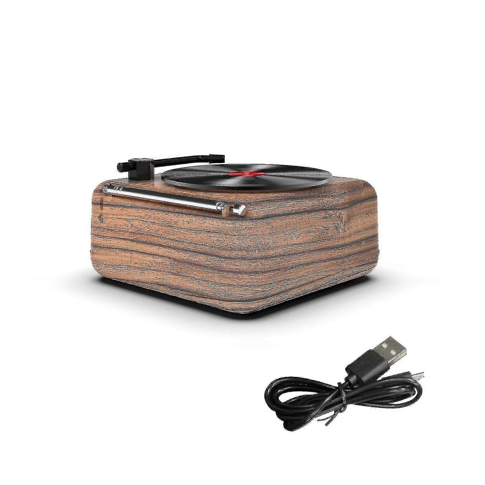 Turntable Record Player Hifi Wireless Bluetooth Fm Radio Mini Porta...