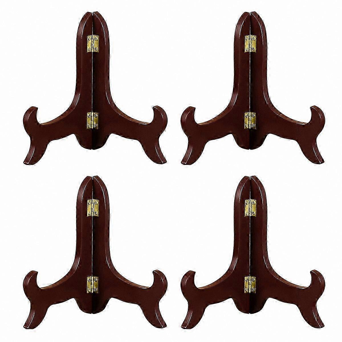 Set of 4 Wooden Display Stands for Plates, Photos, and Tabletop Decoration