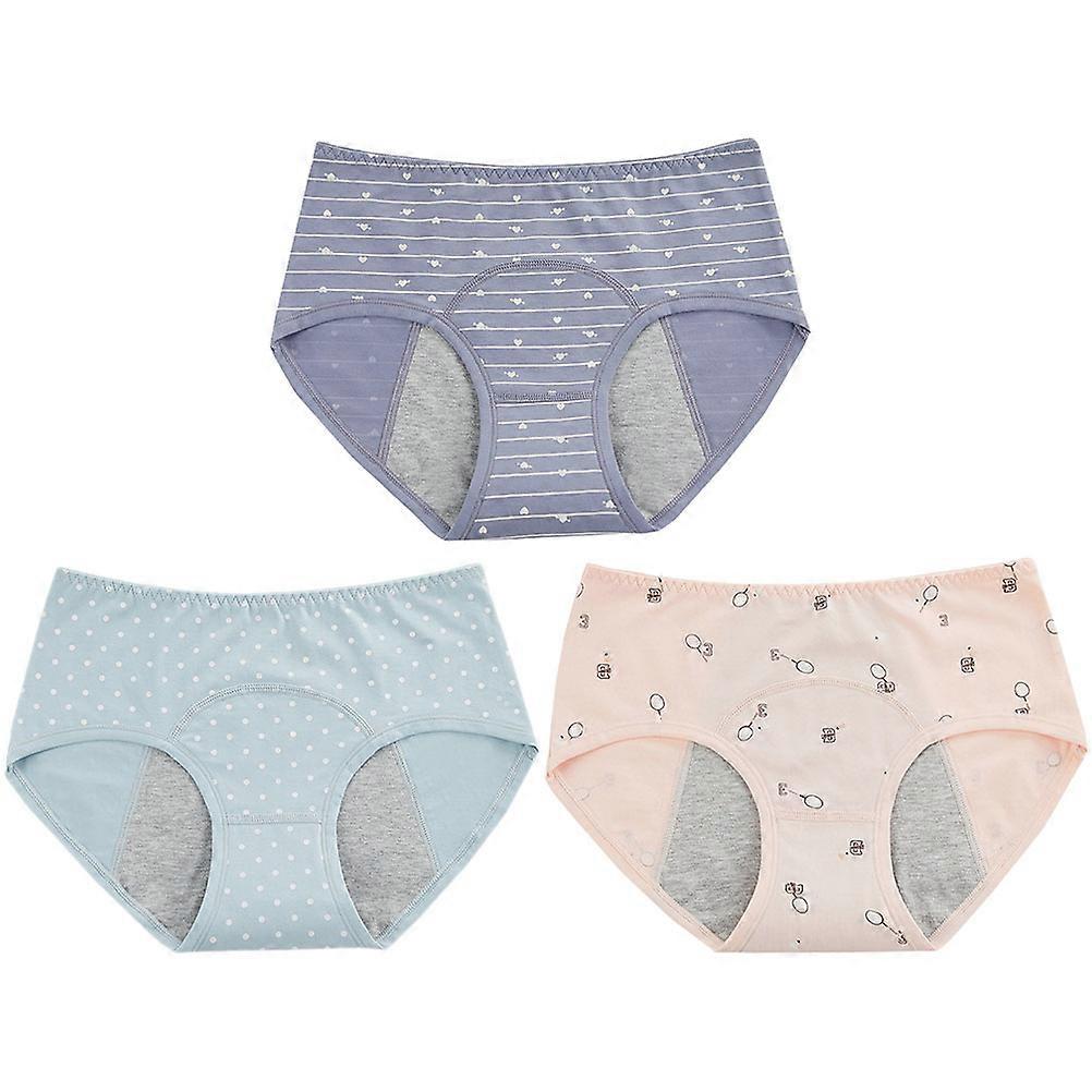 Menstrual Underpants Women Medium Waistline Underpants 3Pcs for Safe Leakage Protection