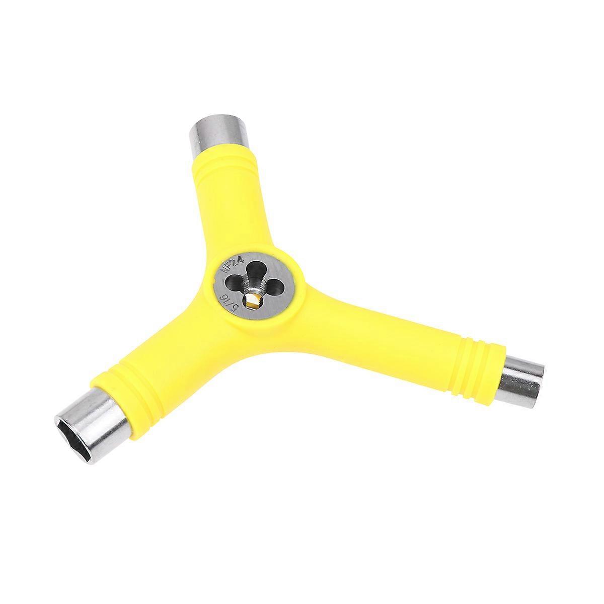 All in One Skateboard Repair Tool Y Shaped Universal Tool for Skateboard Adjustments Yellow Nylon Metal