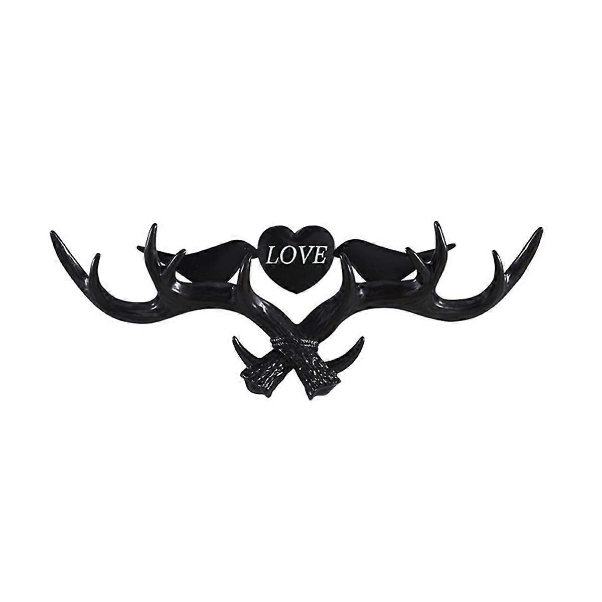 Love Deer Hook, Clothes Hooks for Hanging Bags and Keys Without Punching Decorative Hooks, Black