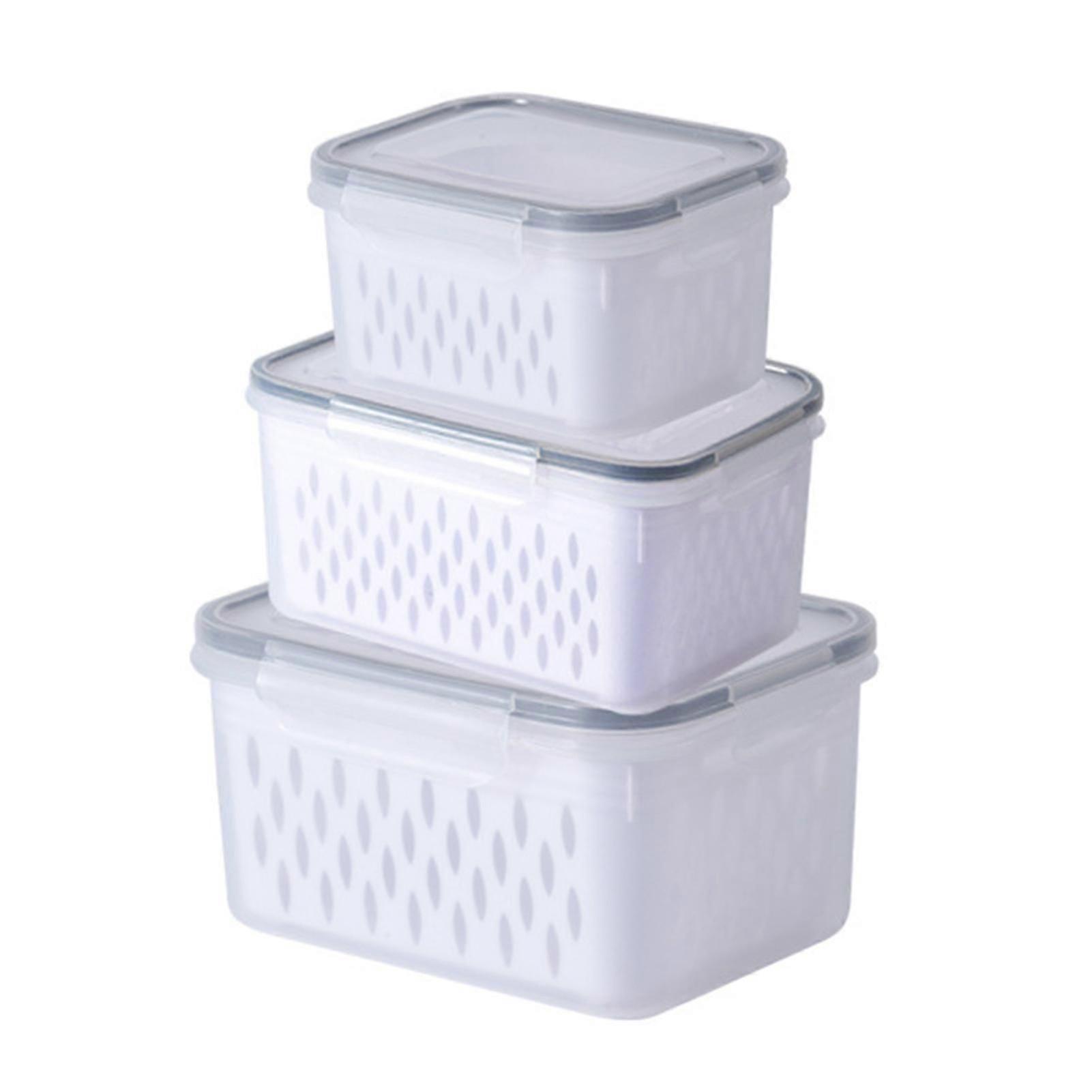 sealing storage box with drain basket for fridge organization