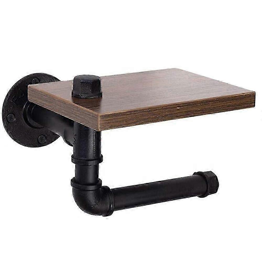 Floating shelf for bathroom with rustic pipe design