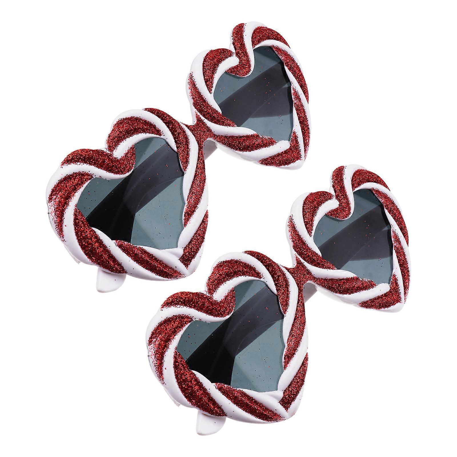 Decorative Candy Heart Shape Eyeglasses Frames for Party Props 2Pcs