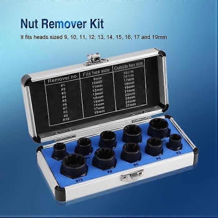 10 Piece Bolt Extractor Set Threading Tools
