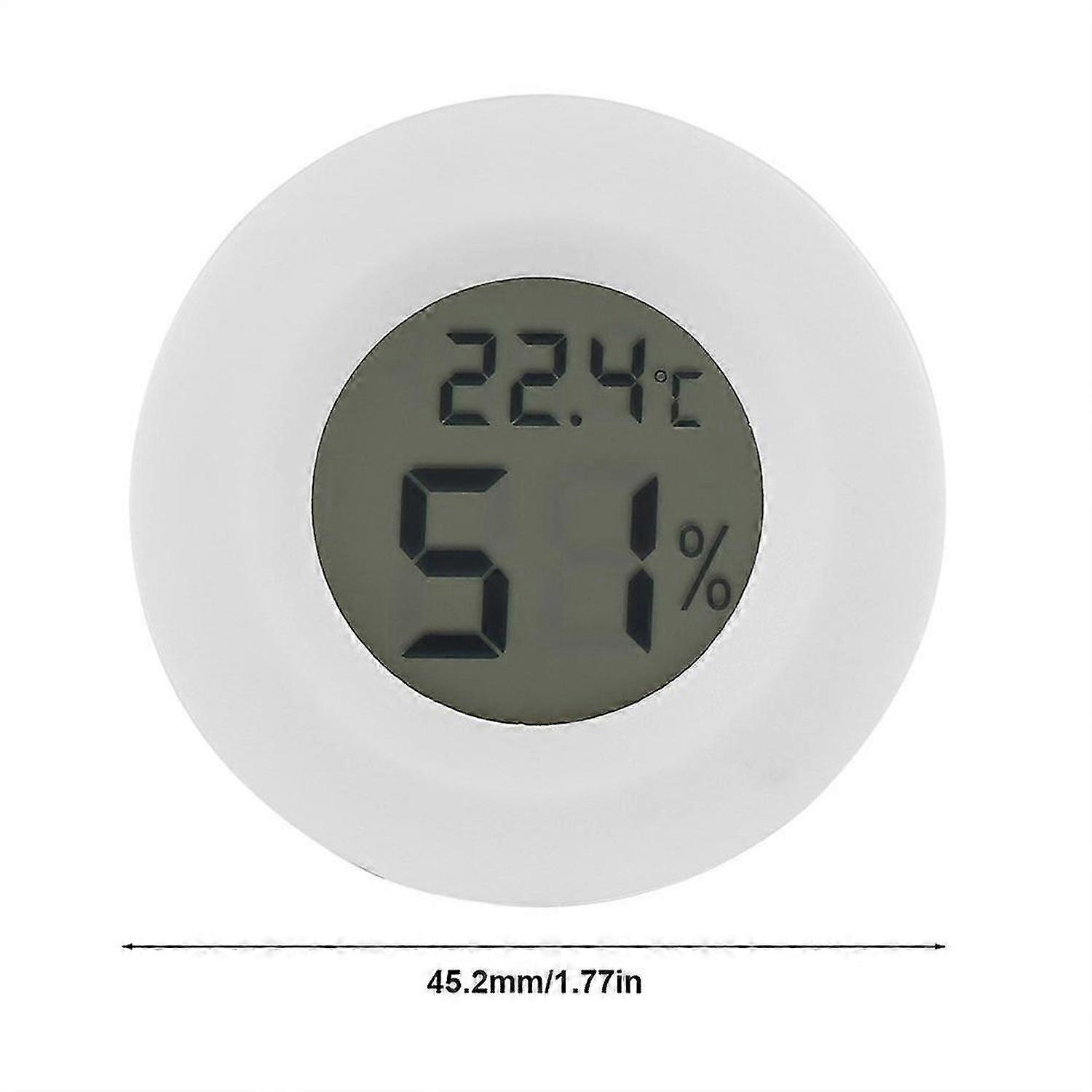 Household Circular LCD Display Thermohygrometer (White) 1 Pieces