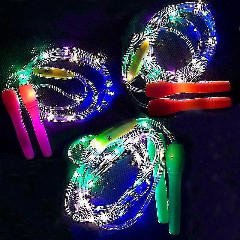 3-Piece Light-Up Jump Ropes for Kids, Glow-in-the-Dark and Flashing Fitness Toys, Random Colors, Fun Exercise and Party Gifts