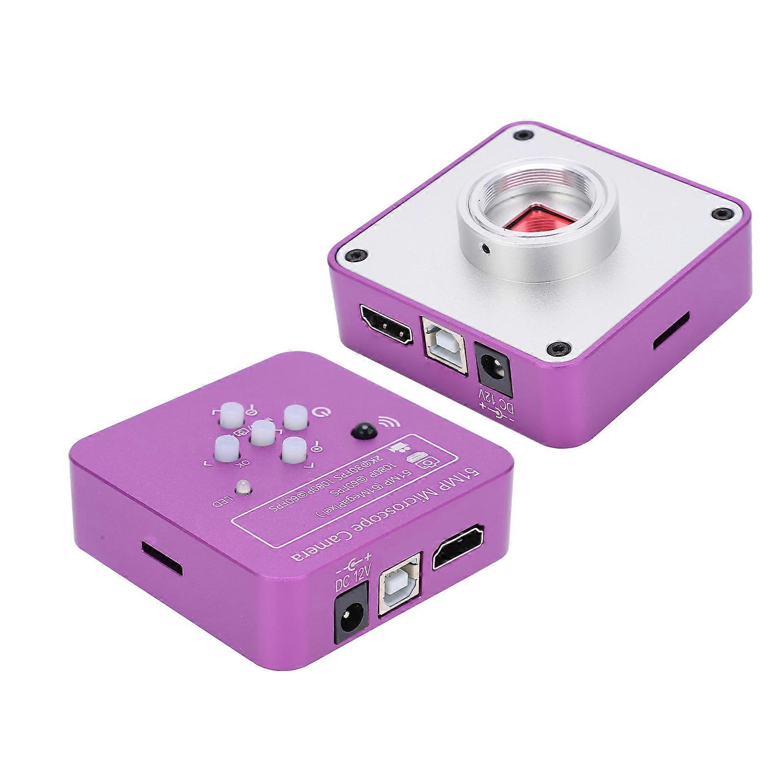 Caméra de microscope industriel 2K 51MP avec objectif 0,5X CMount, HD