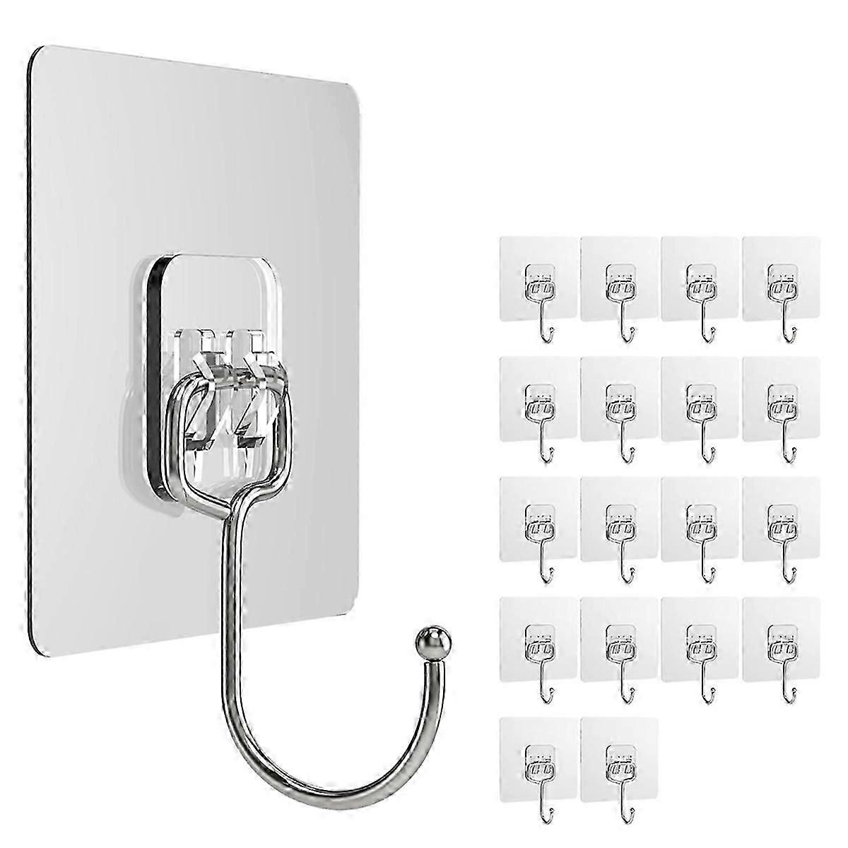 Large adhesive hook, wall hook, strong removable adhesive hook(20pcs)