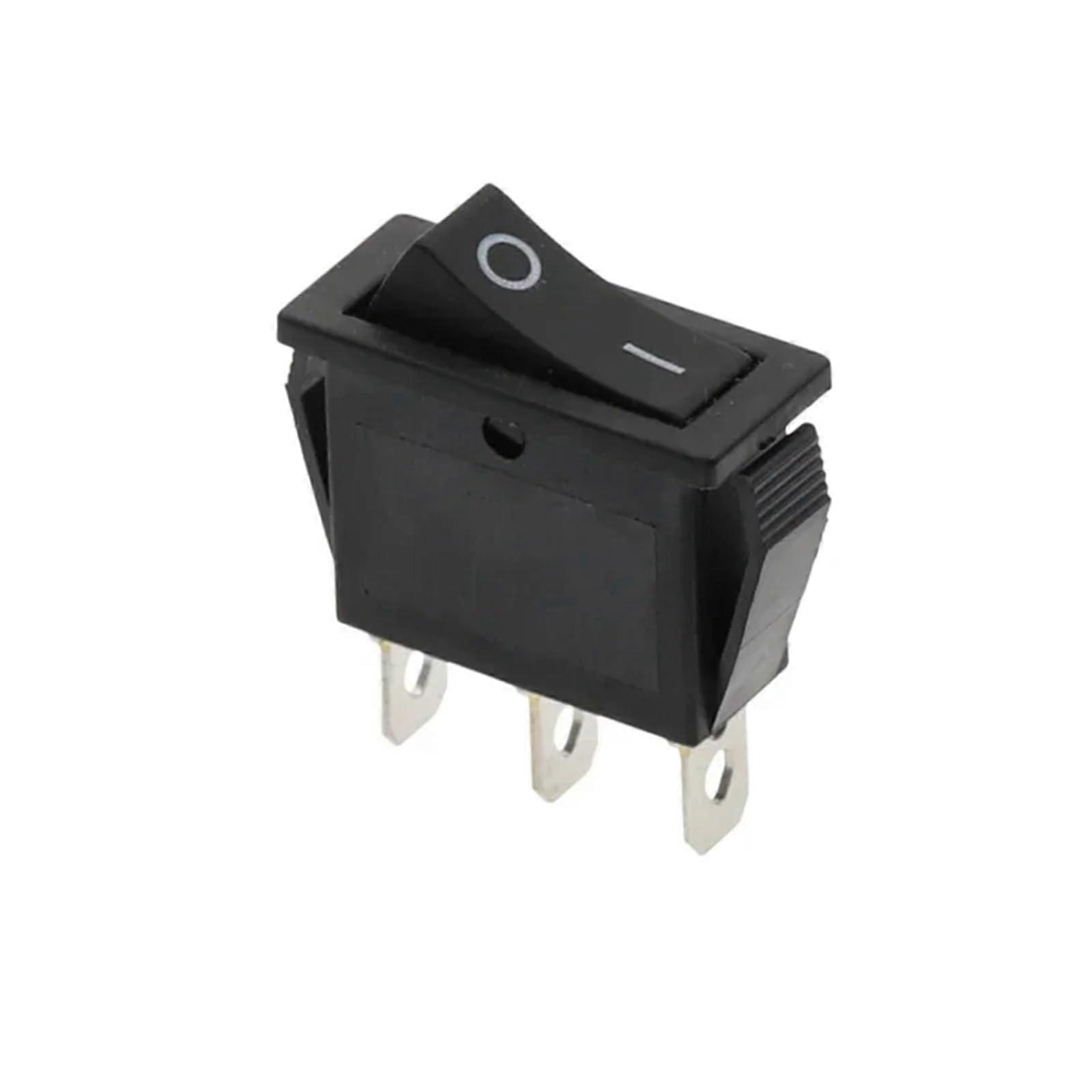 3D3PBLACK KCD3 220V ON/OFF SPST Rocker Switch, Single Pole Single Throw, 20A 125VAC, Panel Mount