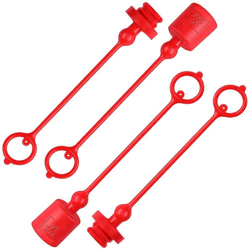 6Sets Hydraulic Coupler Dust Caps with Connector for Durable Use Red