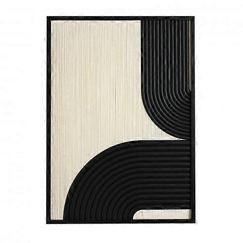 Hestia-lanka-seinätaulu - abstrakti kermanvärinen ja musta 70 cm x 70 cm x 3 cm