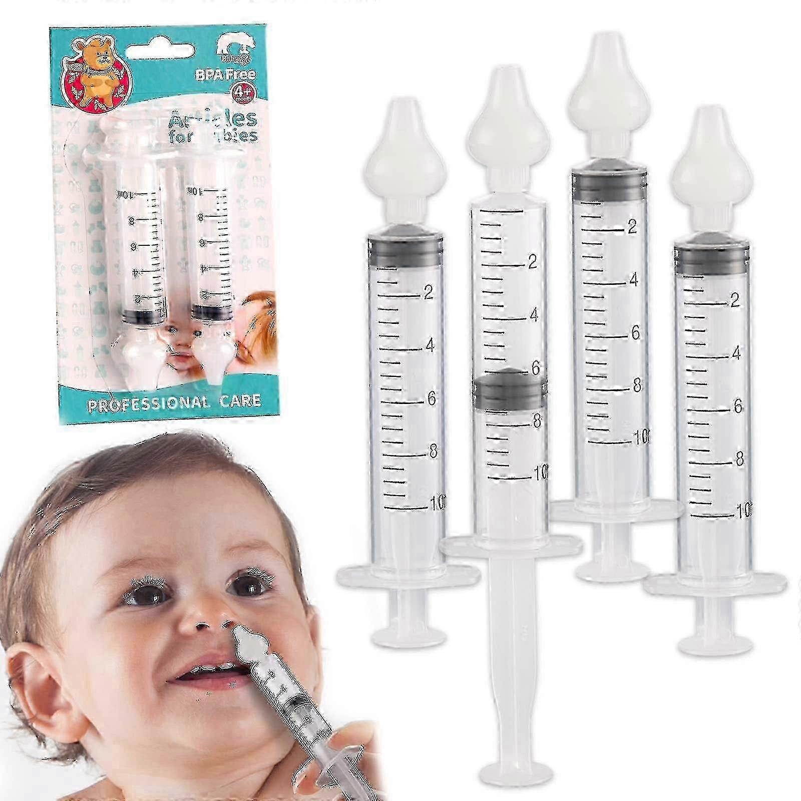 4pcs Nasal Syringe For Baby, Silicone Baby Nasal Aspirator Qucik Syringe Nose Cleaner Rinsing Tool For Baby/infant/kid
