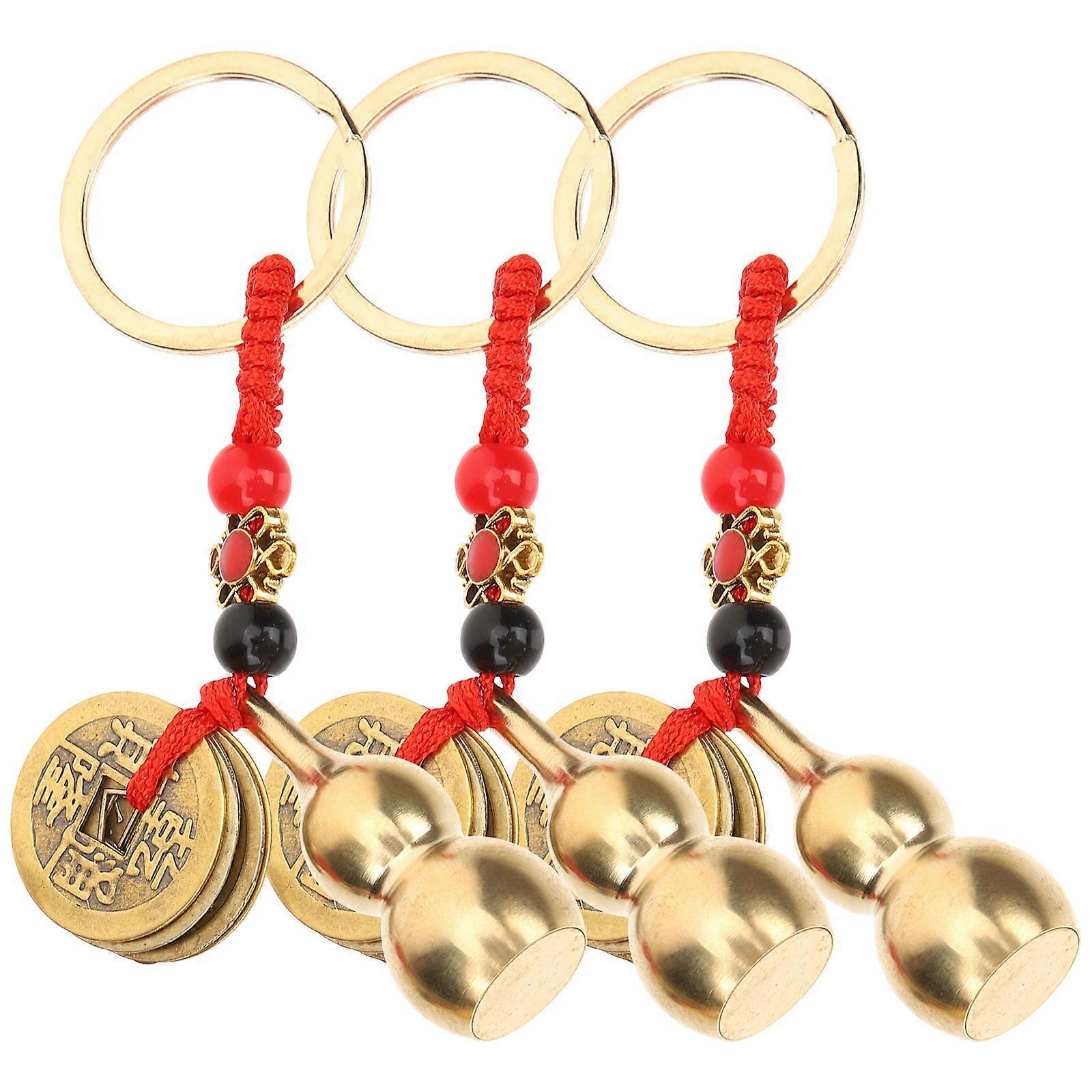 Brass Gourd Key Chain Gourd Key Ring for Hanging Keys 9Pcs Pendant