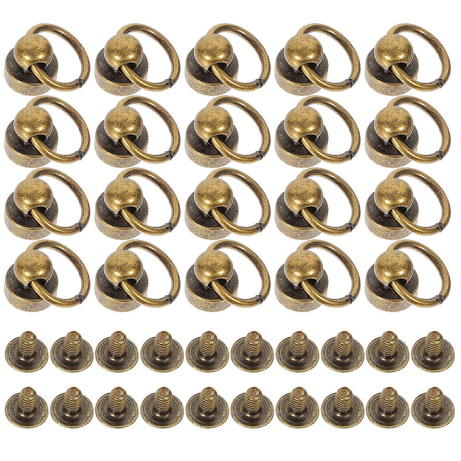 Bag Hardware Supplies Rivet Screw for Handmade Crafts Diy Enthusiasts Copper Golden Installation 20 Sets