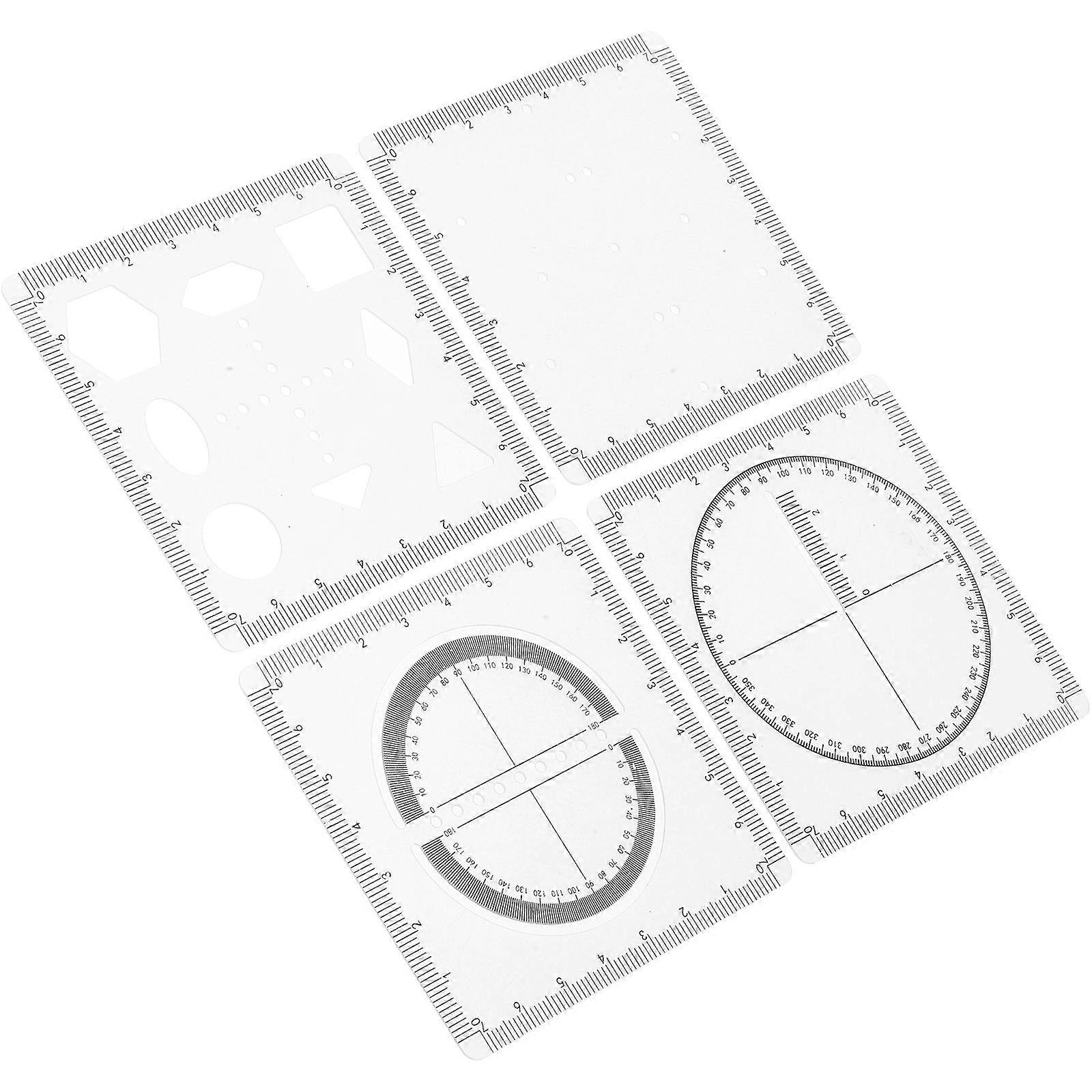 Geometric Measuring Rulers Multifunctional Ruler for Drawing 3Sets