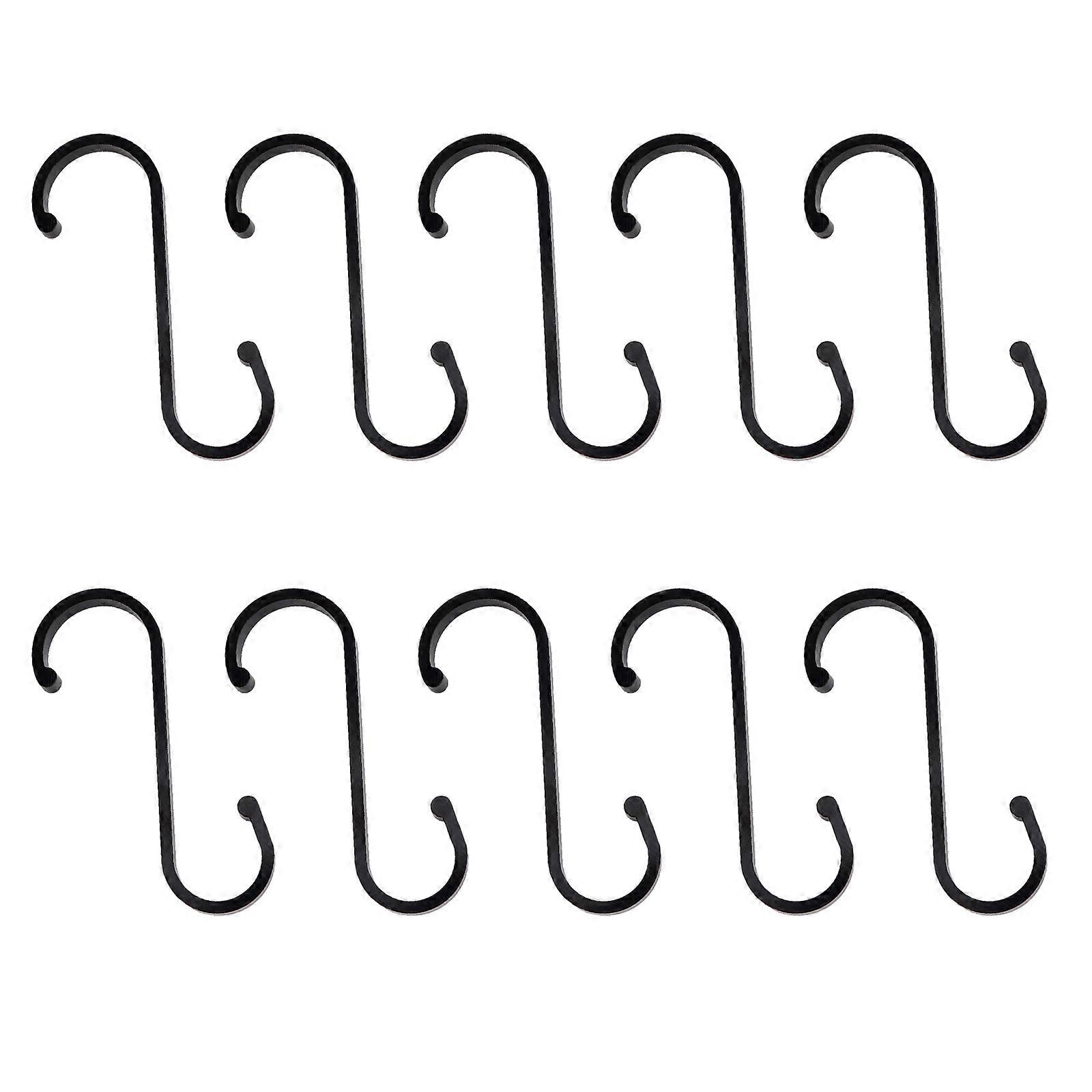 Aluminum Alloy S Hook Practical Hooks for Storage 10Pcs Black