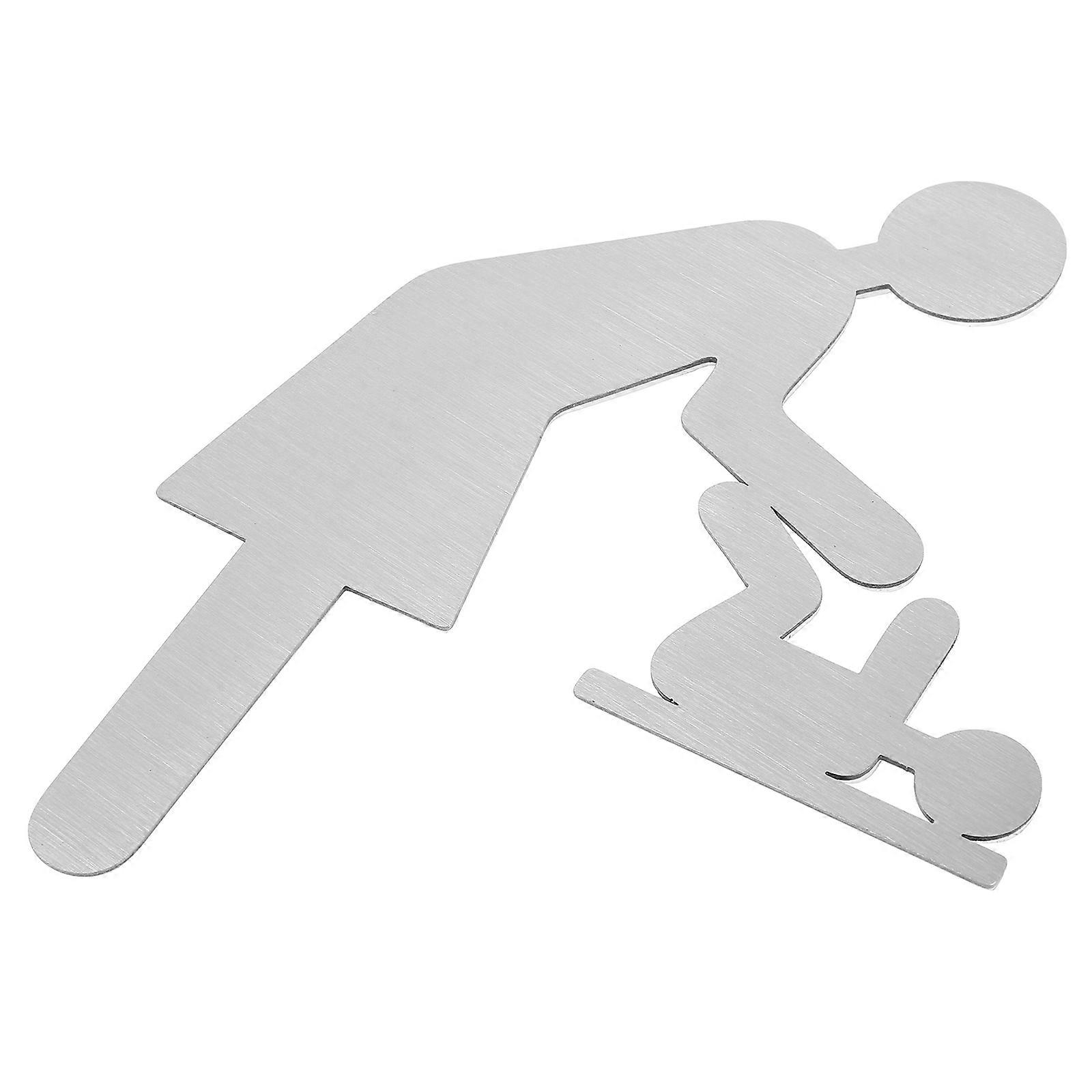 Baby Changing Area Sign Diaper Changing Station Sign for Mother and Baby Facilities Stainless Steel Silver for Directional Indicator 1Set