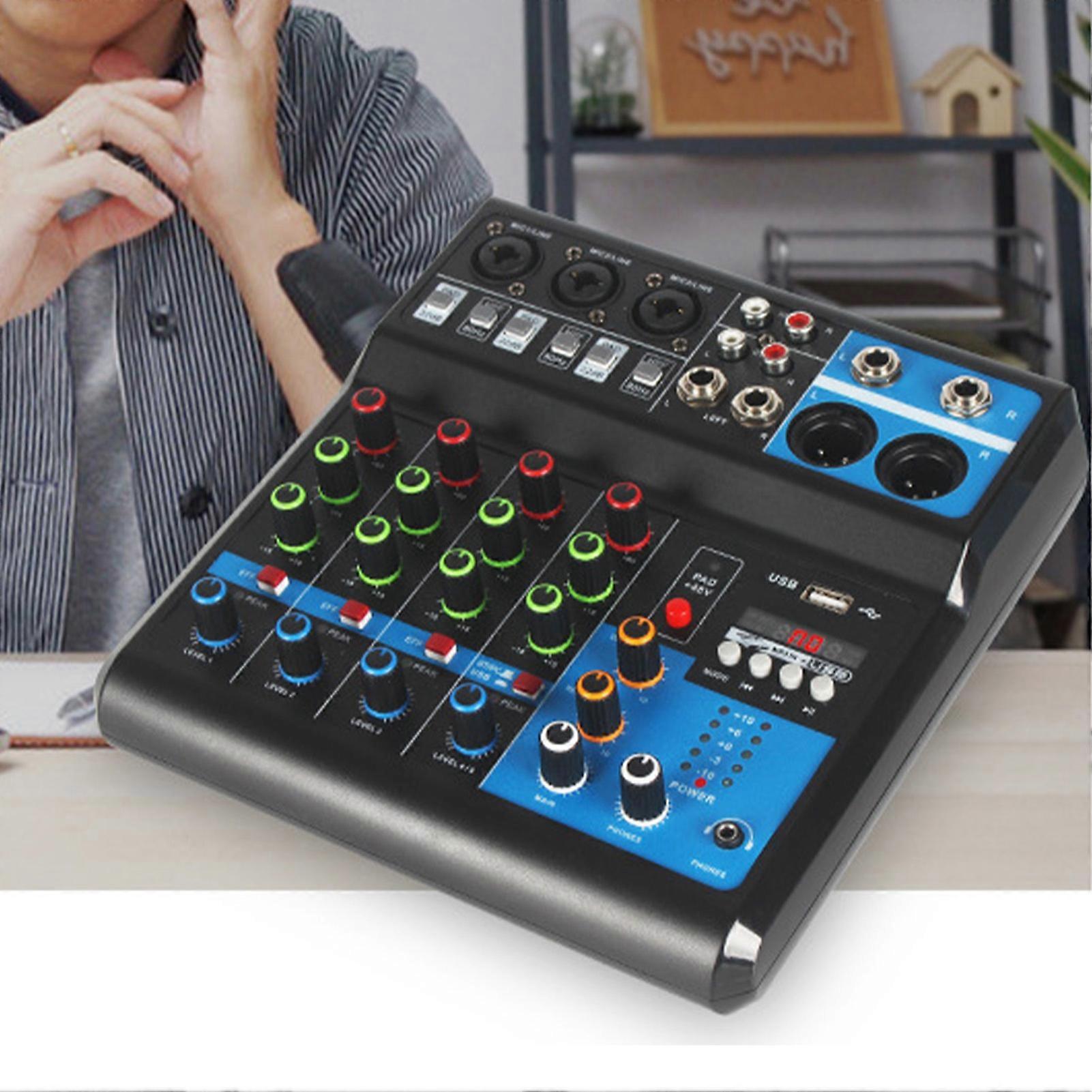 Small 5-Way Sound Mixing Station USB Bluetooth Console 21x20.5x6.5cm