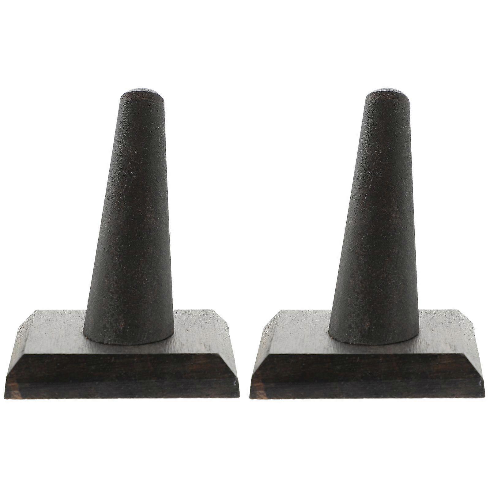 2pcs Wooden Ring Racks Finer Ring Display Pillar Stand Ring Display Racks