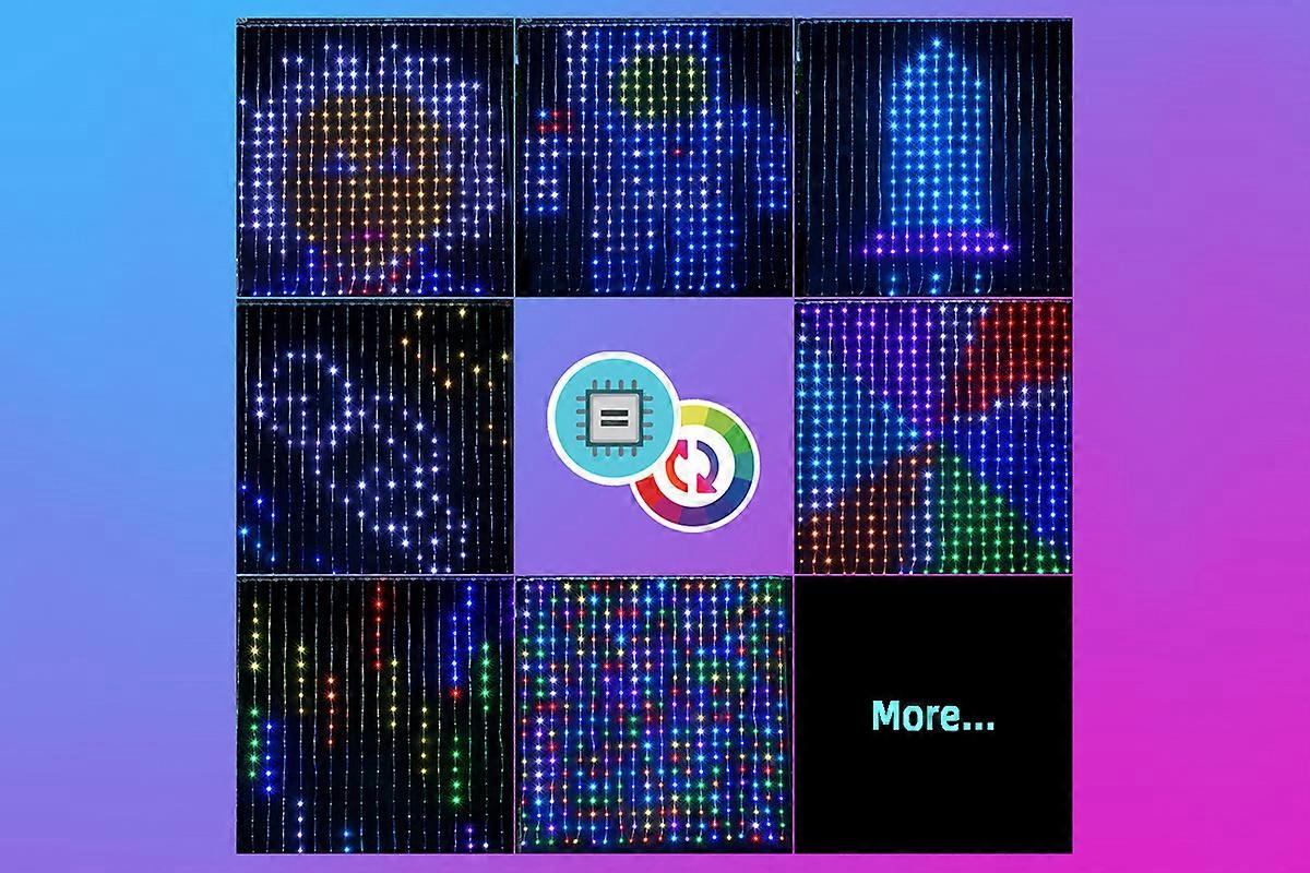 Smart Curtain Lights 400 LEDs Color Changing Dynamic DIY Light String with Music