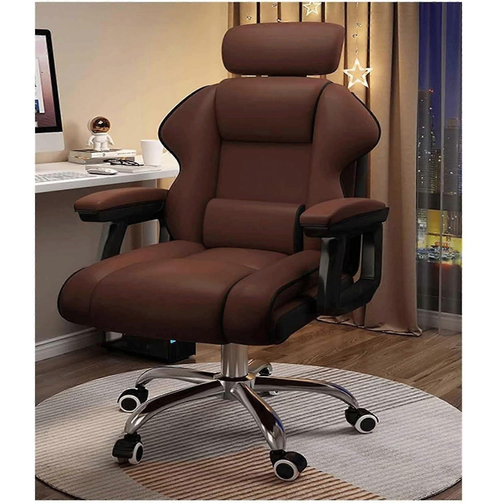 High Back Gaming Chair PU Leather Desk Chair with Adjustable Headrest and Lumbar Support for Ergonomic Comfort Office Use