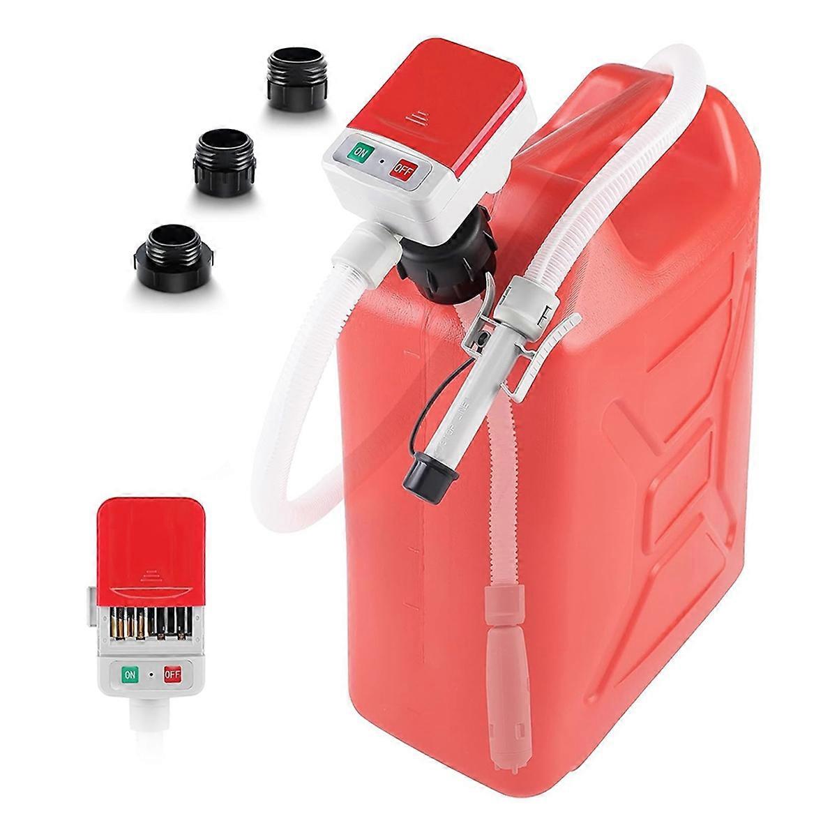 Pompe de transfert avec capteur d’arrêt automatique et adaptateur de 3 réservoirs, pompe à liquide portable alimentée par batterie de tuyau 2,4 GPM 51 pouces