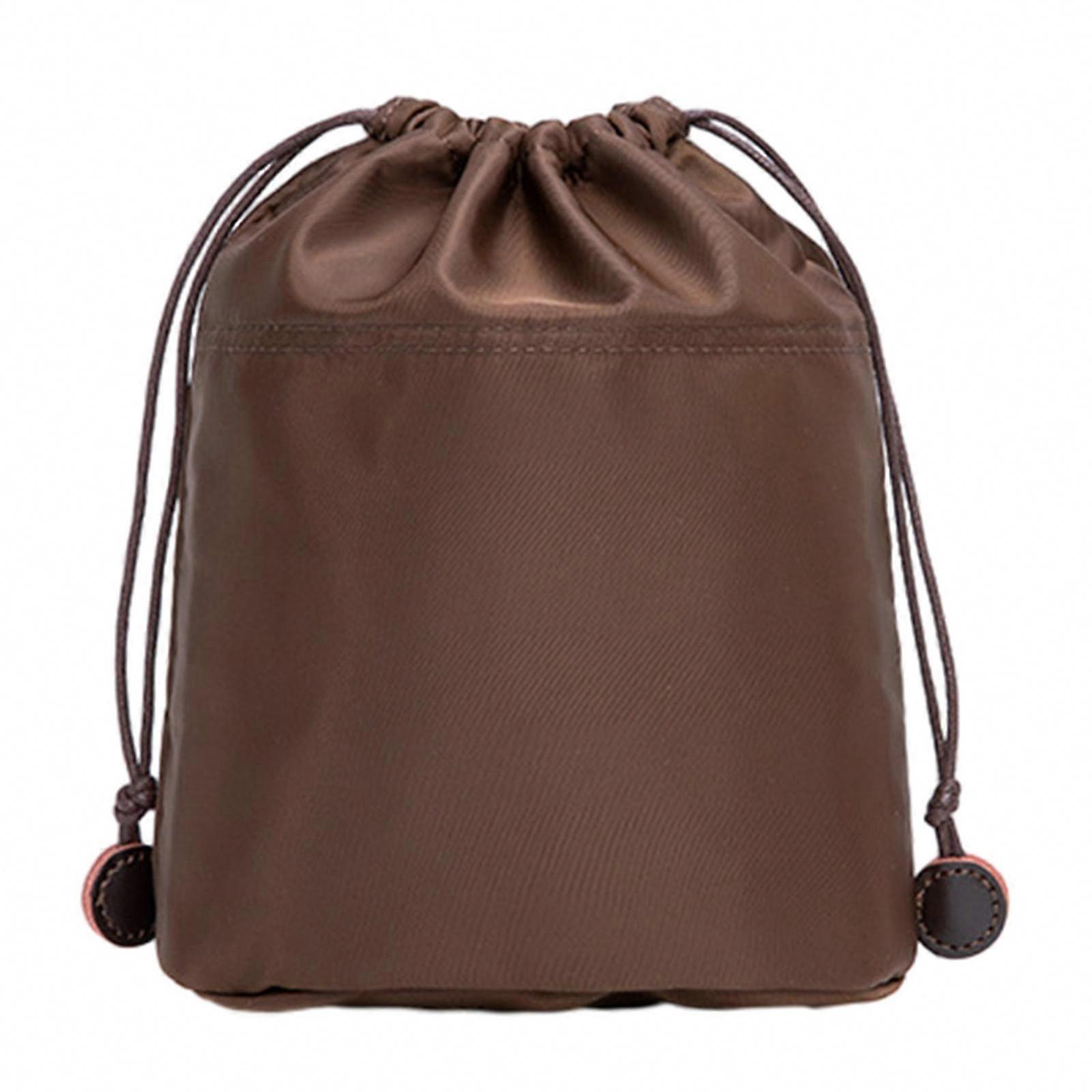 Nylon Multi-Compartment Drawstring Organizer Insert for Tote, Crossbody, and Bucket Bags