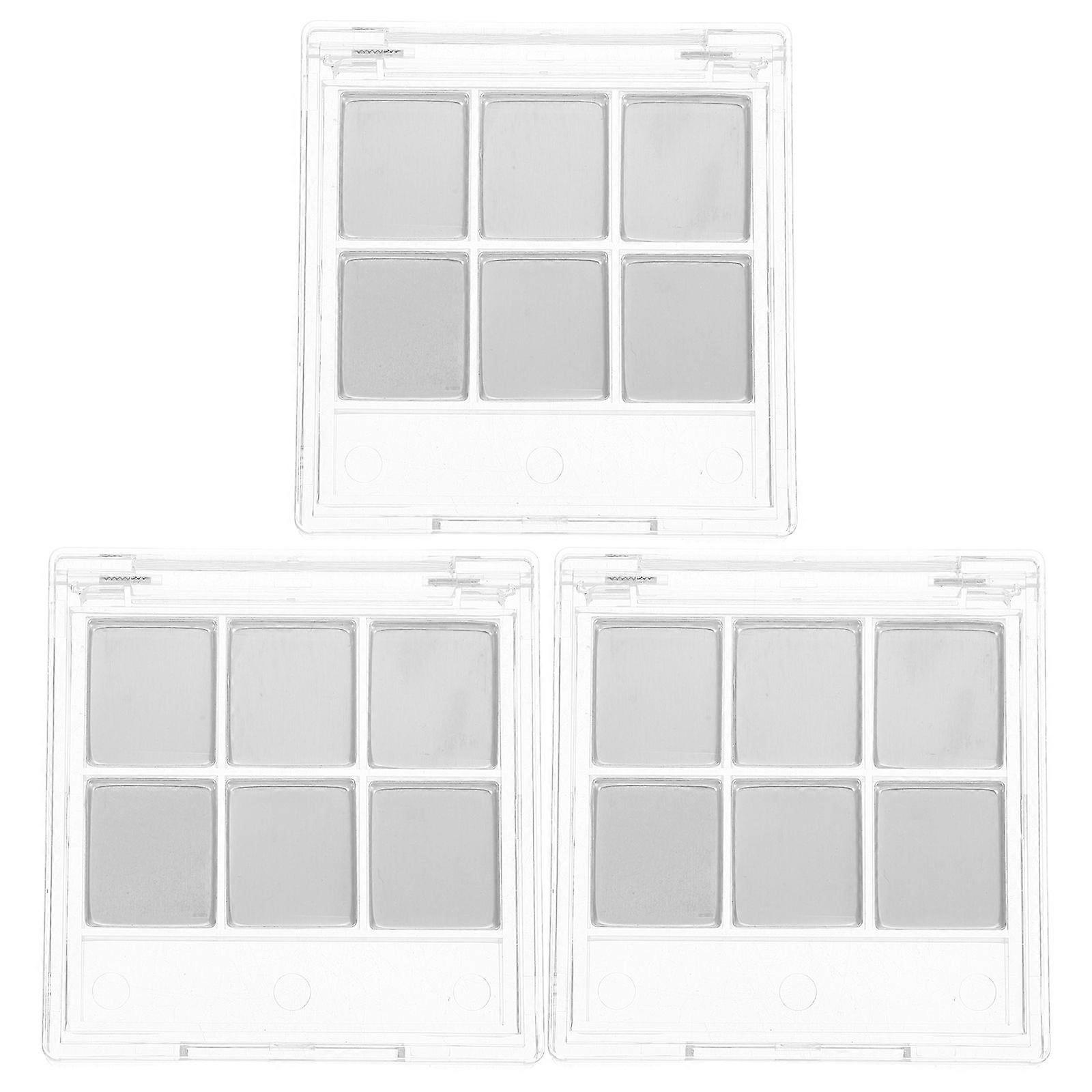 3 Sets Empty Eyeshadow Palette: Transparent 6-Grid Lipsticks Palette With Brush Slot - Travel-Friendly Empty Makeup Organizer For Samples And Daily Us