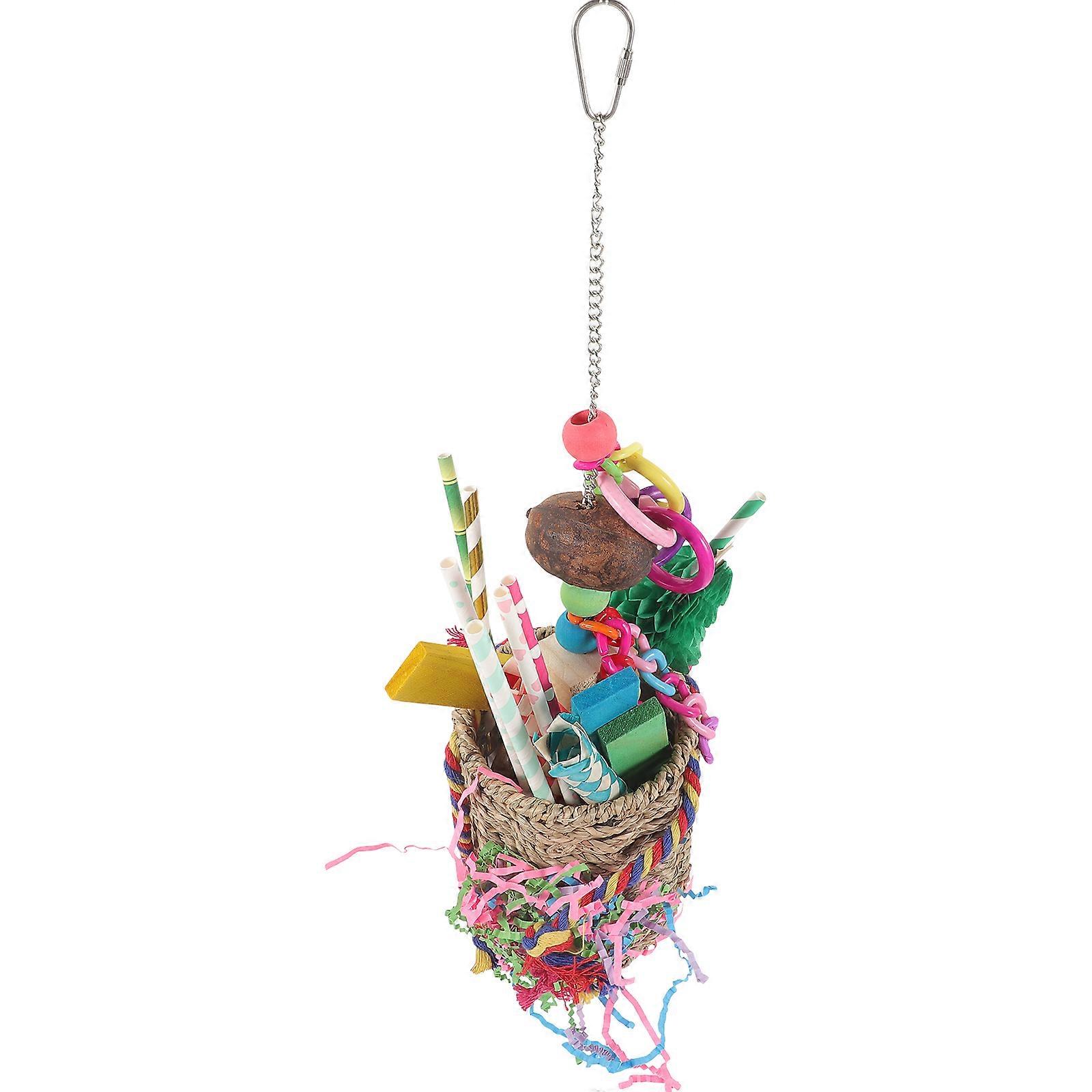 Bird Shredding Toys Hanging Parrot Shredding Toy for Pet Playing 2Pcs