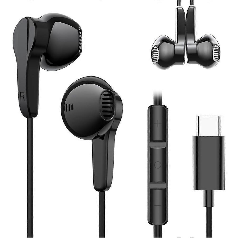 USB C Headphones Magnetic Wired Earbuds with Microphone, In-Ear Earphones for IPhone 15 Pro Plus Max/Samsung Galaxy S24