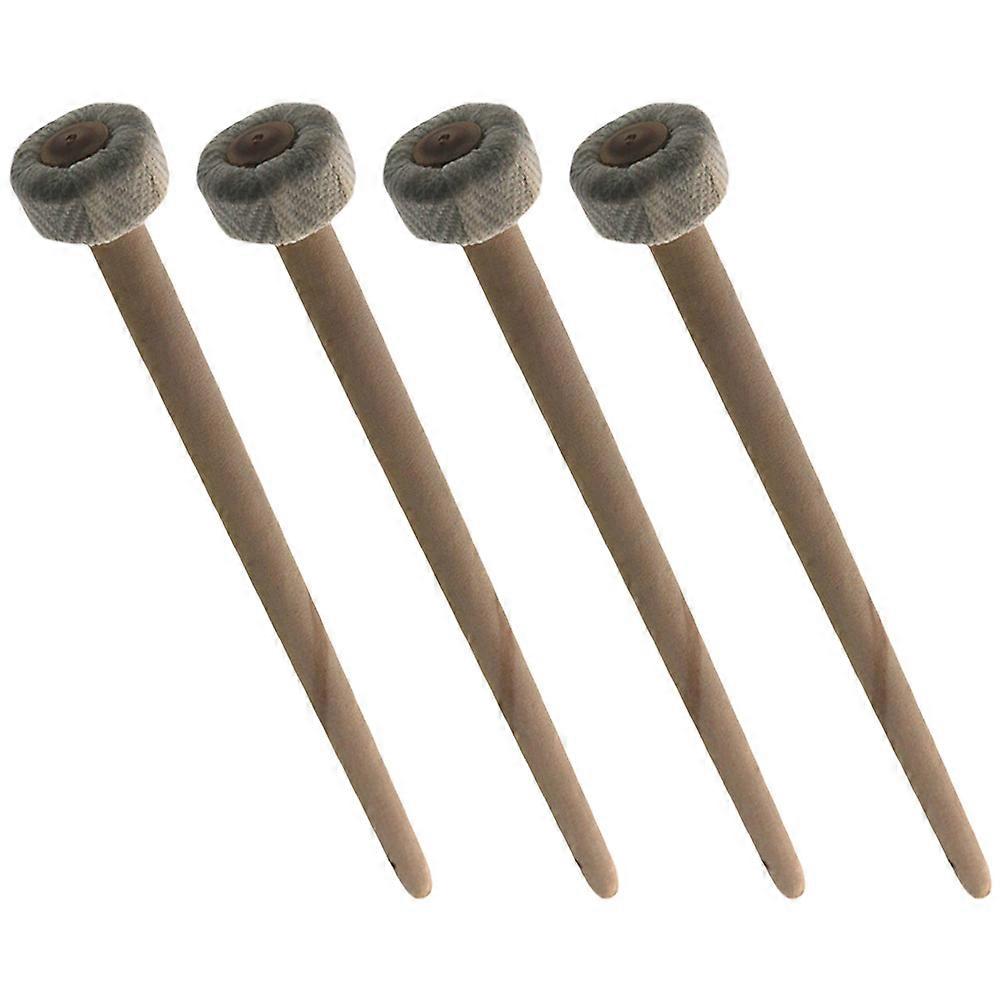 Wooden Handle Drumsticks for Gong Instrument Cotton Heads 12Pcs Set