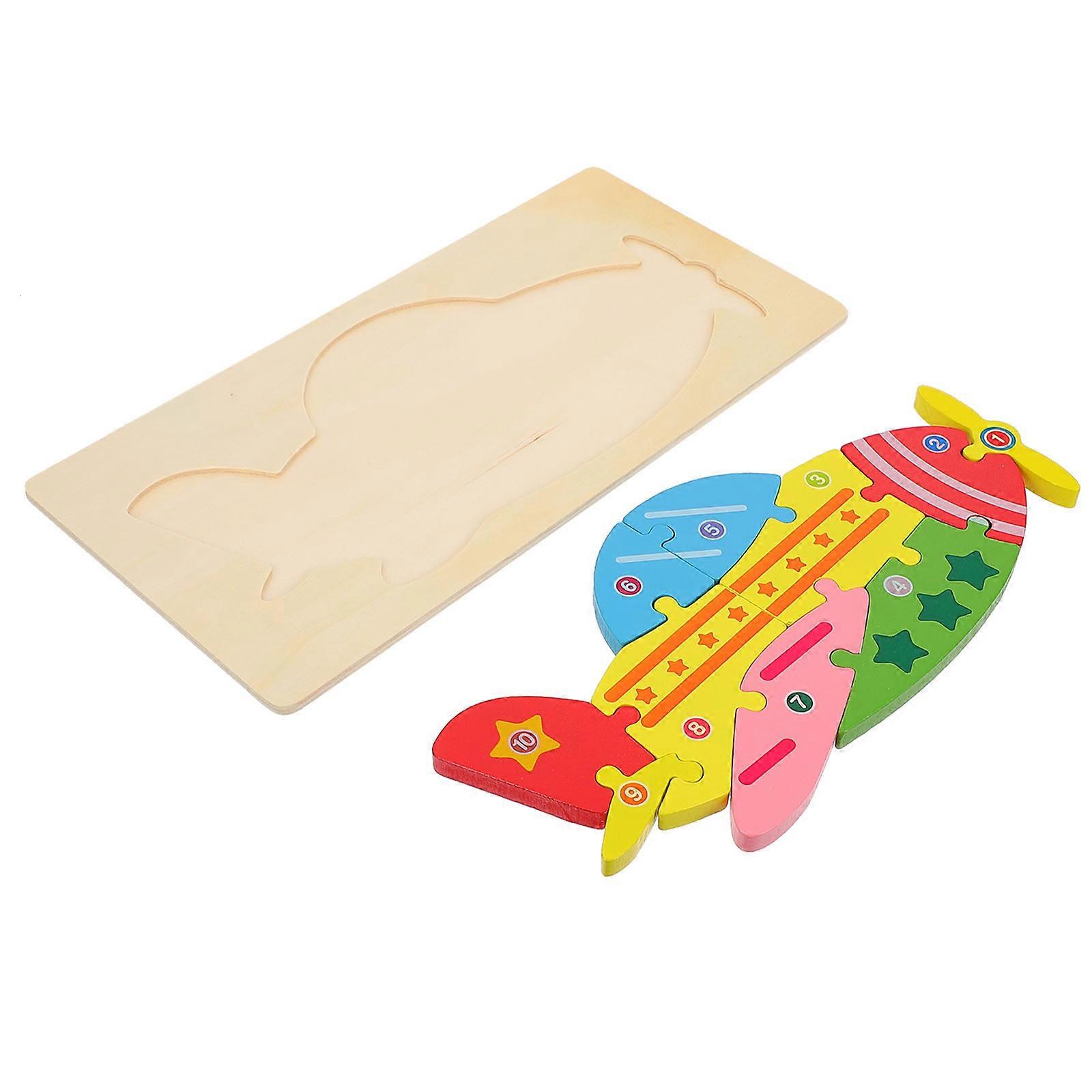 Educational Puzzle 3D Puzzle Toy for Playing 1Set Cartoon Pattern Wooden Toy