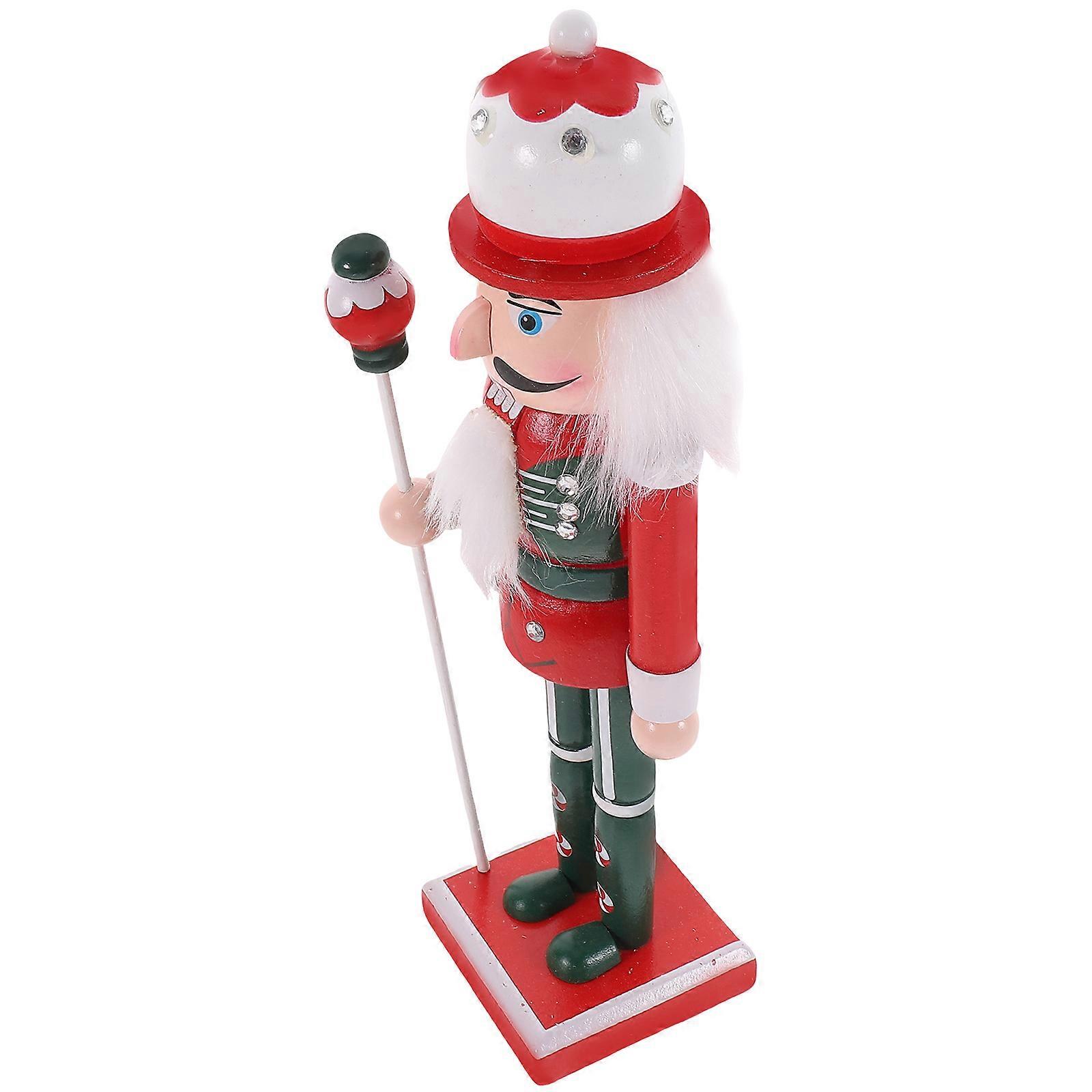Christmas Nutcracker Figure Wood Nutcracker Statue for Decoration 4Pcs
