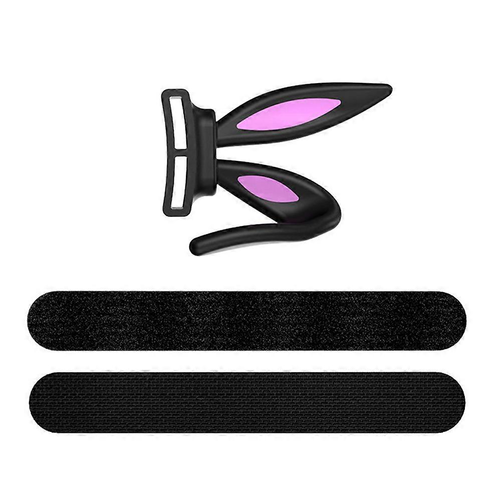 Black Silicone Bunny Ears Headset Ornaments for Party Use 3Pcs