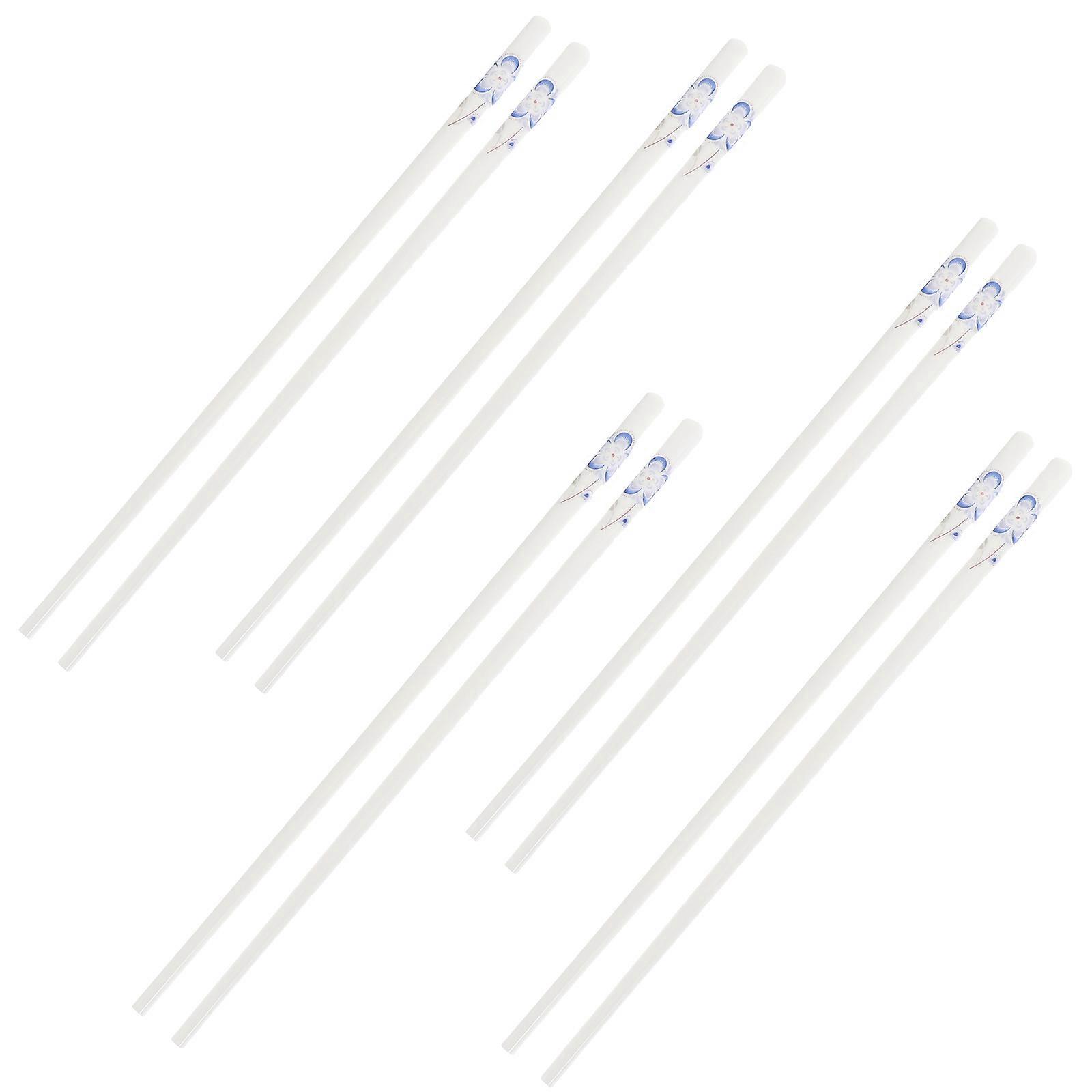 Ceramic Chopsticks Reusable Chinese Style for Daily Meals 5Pairs