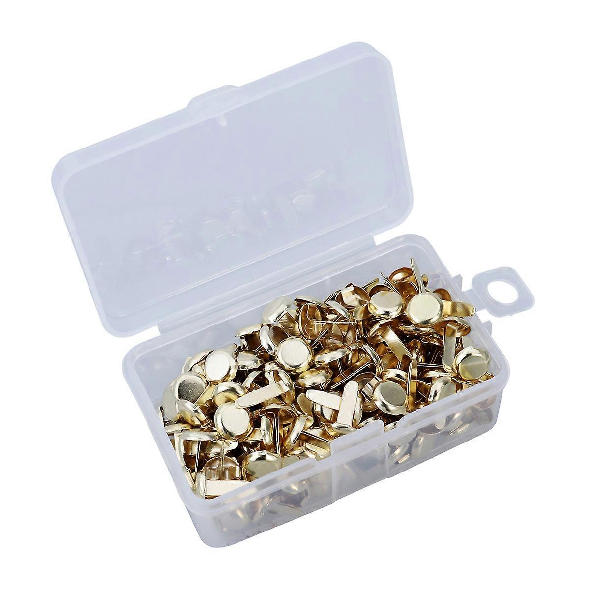 Office Brads Round Metal Paper Fasteners for Paper Fastening 200Pcs Gold