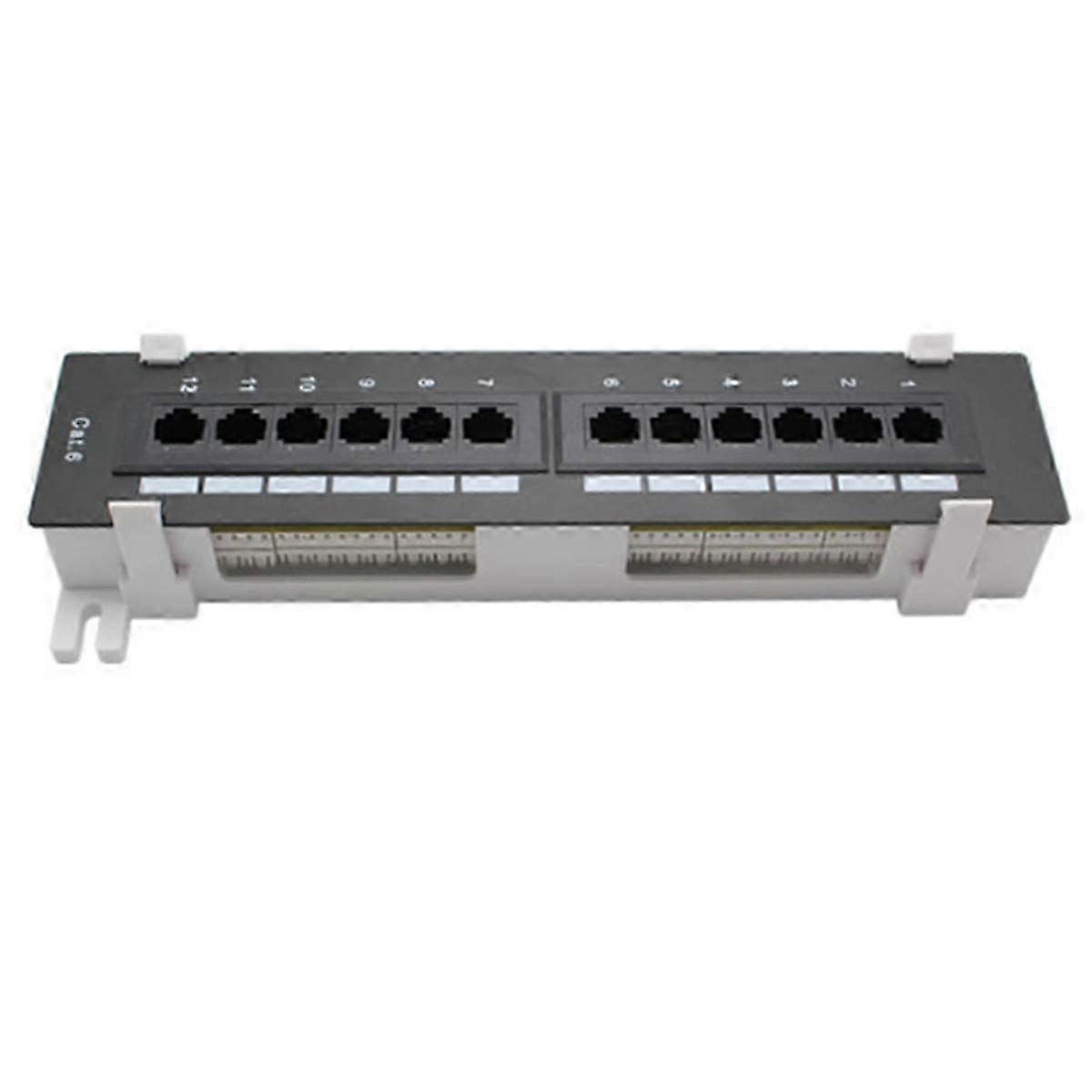 Network Tool Kit 12 Port CAT6 Patch Panel RJ45 Networking Wall Mount Rack with Wall Mount Bracket