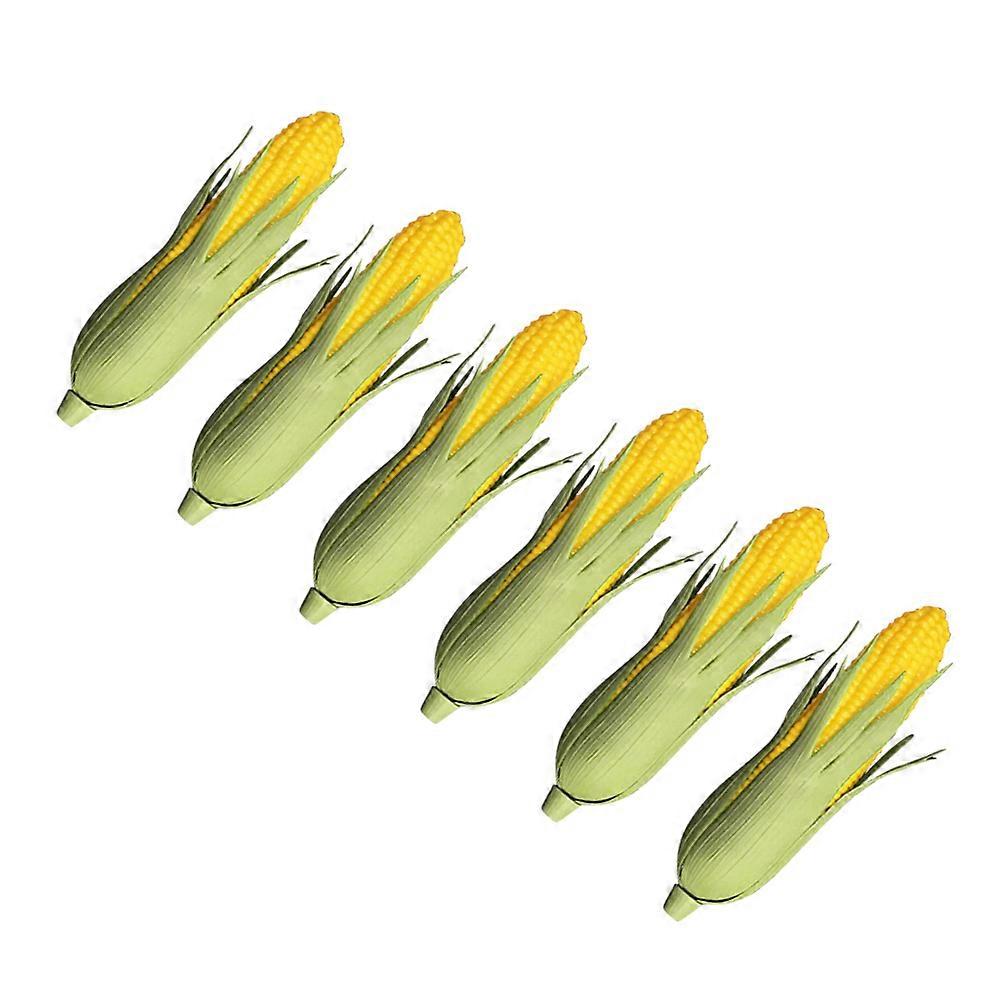 Mini Artificial Corn Plastic Decoration 6Pcs Models for Shop and Party